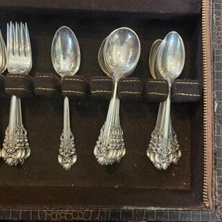 Amazing Grand Baroque Sterling Silverware Set, Vintage Flatware Set, Elegant Silver Cutlery, Formal Dinner Set