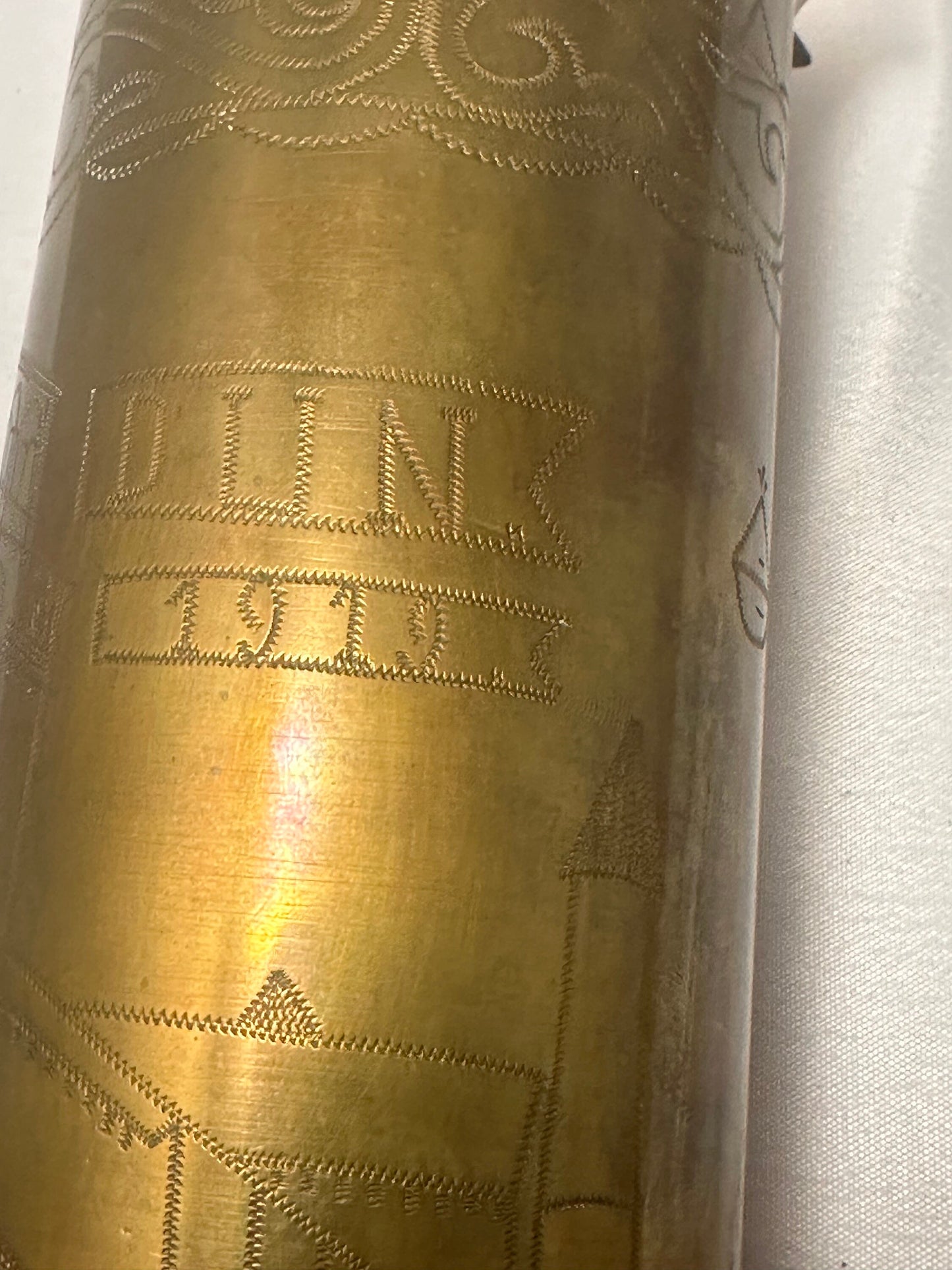 Antique Brass Trench Art Vase WW1 Battle of Verdun 75mm, World War 1 History Decor, Unique Memorial Gift