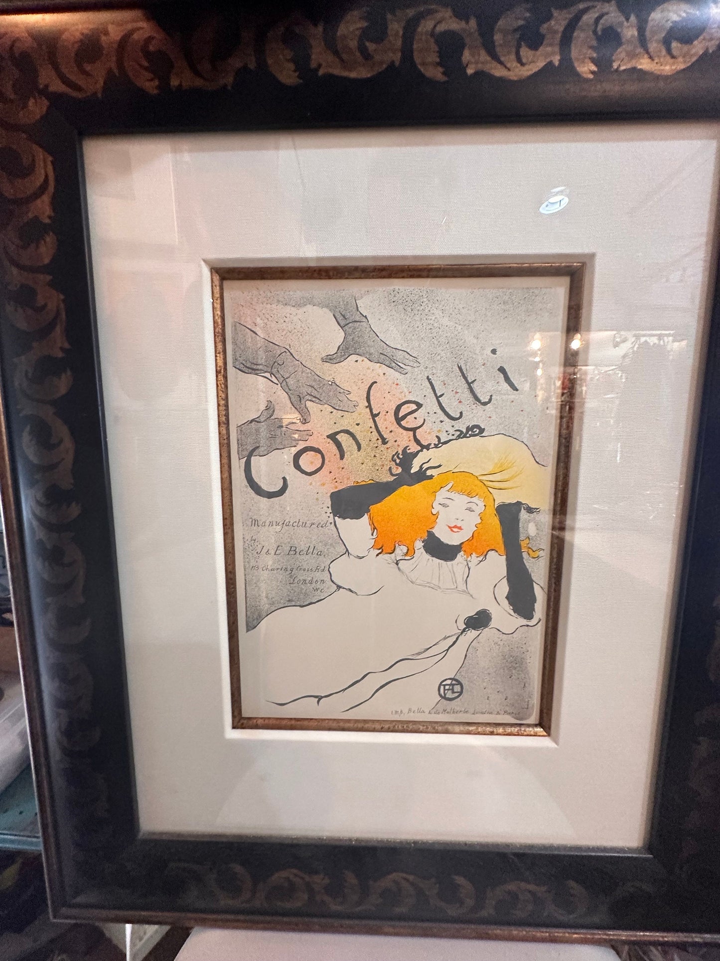 Henri de Toulouse-Lautrec, Confetti, Lithograph, Original, Rare, Collectible