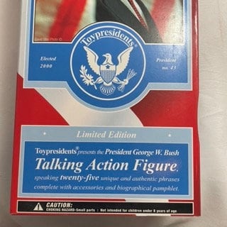 President George Bush Talking Action Figure 2000 Edition, Collectible Toy, Political Memorabilia, Presidential Figure