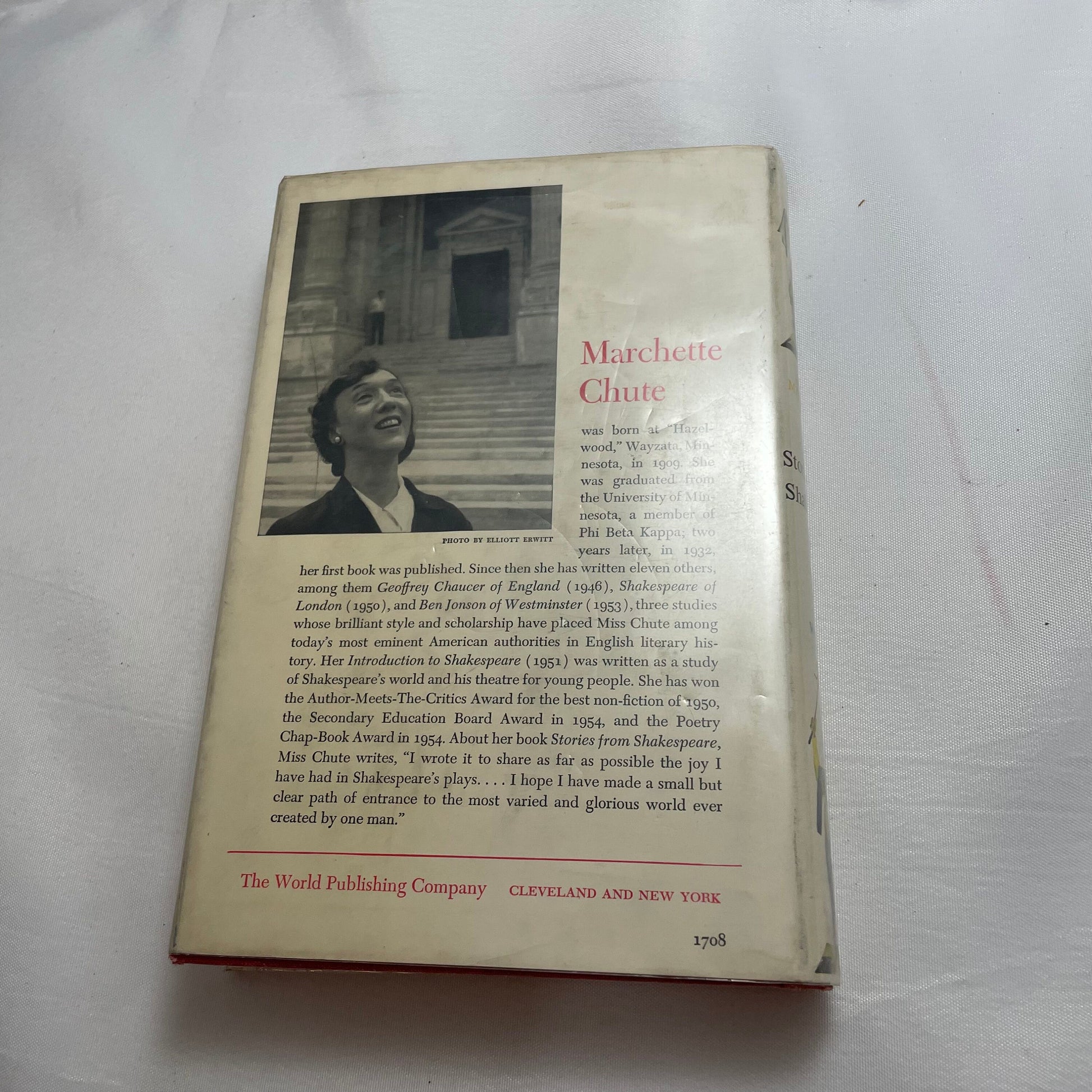 Vintage 1956 Shakespeare Stories Book by Marchette Chute, Fifth Printing Edition, English Language Classic Literature