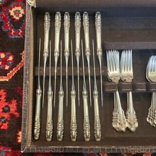 Amazing Grand Baroque Sterling Silverware Set, Vintage Flatware Set, Elegant Silver Cutlery, Formal Dinner Set