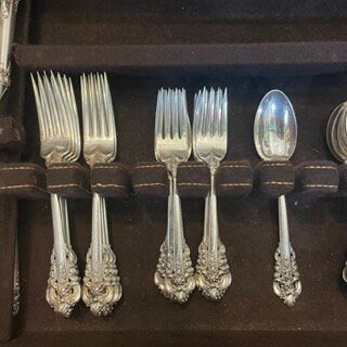 Amazing Grand Baroque Sterling Silverware Set, Vintage Flatware Set, Elegant Silver Cutlery, Formal Dinner Set