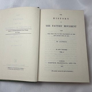 Factory Movement History Book by Alfred Kydd, U.S. Edition, Labor Movement Study, Worker Rights, Industrial Revolution