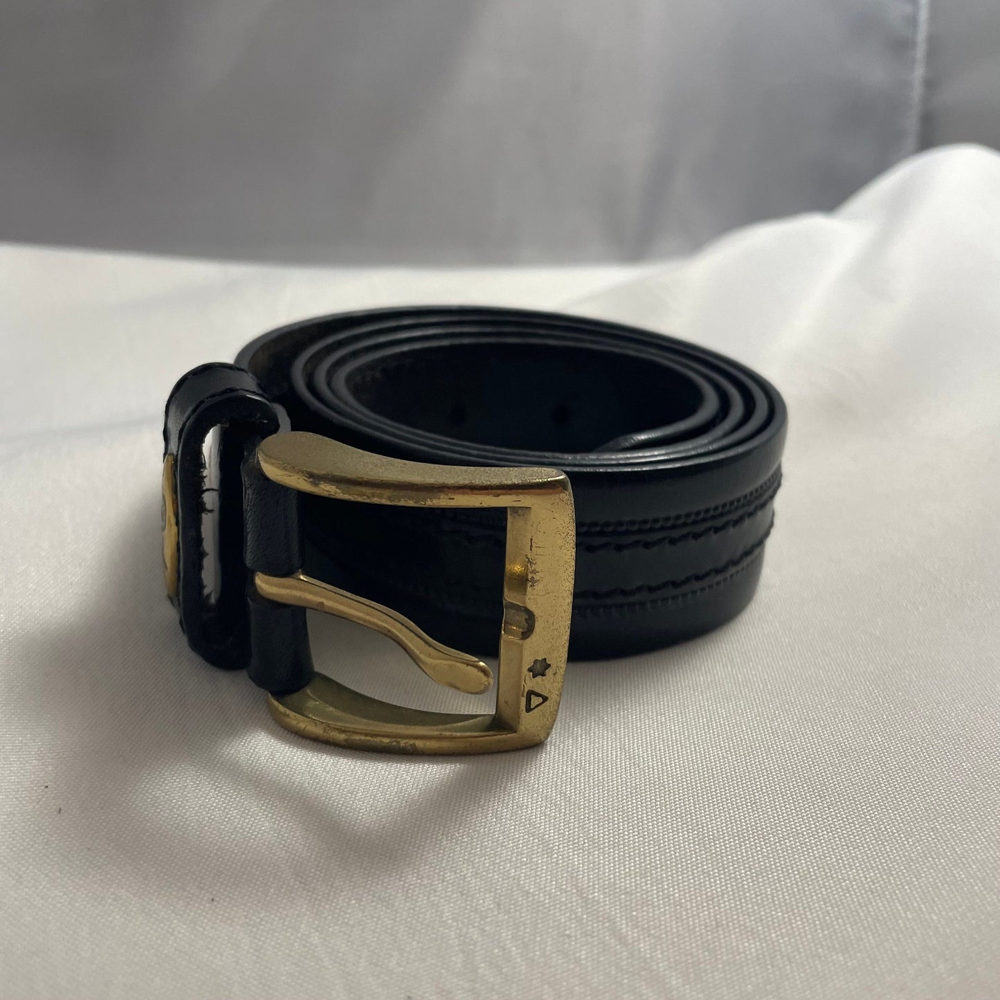 Vintage Genuine Leather Western Black Belt with Silver Buckle, Classic Cowboy Belt, Men's Western Belt