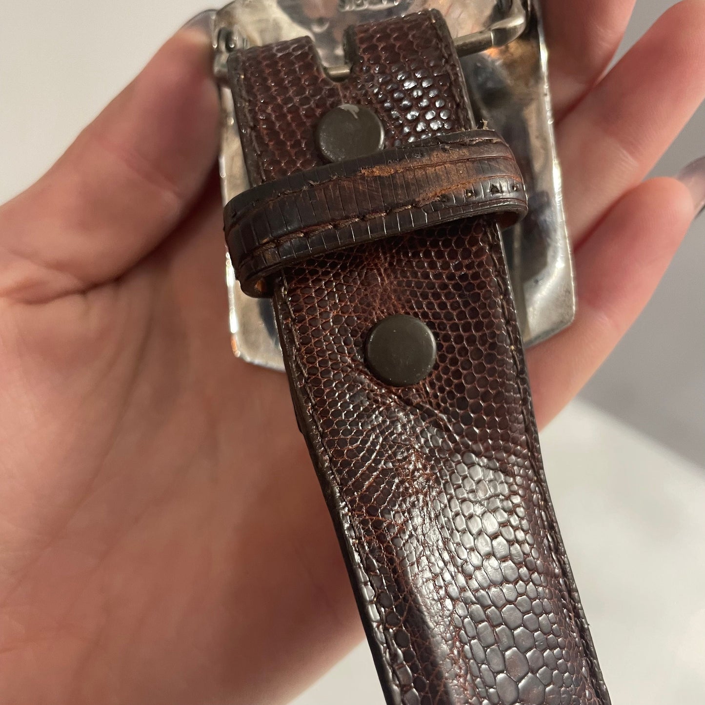 Men's Genuine Lizard Belt Size 38 with Sterling Silver Western Buckle, Handcrafted Cowboy Belt, Luxury Belt, Stylish Accessory