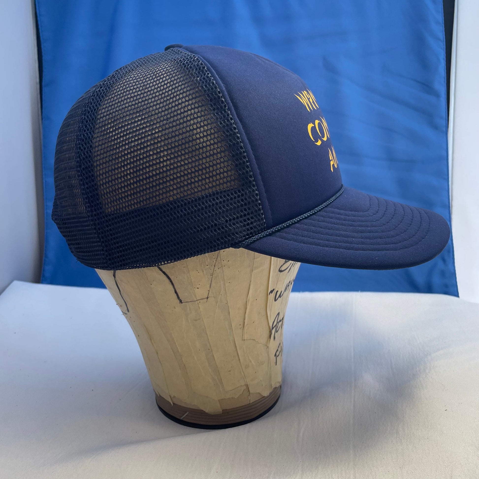 Vintage Navy Blue Trucker Hat, Retro Baseball Cap, Hipster Hat, Distressed Cap, Unisex Hat, Vintage Style Gift
