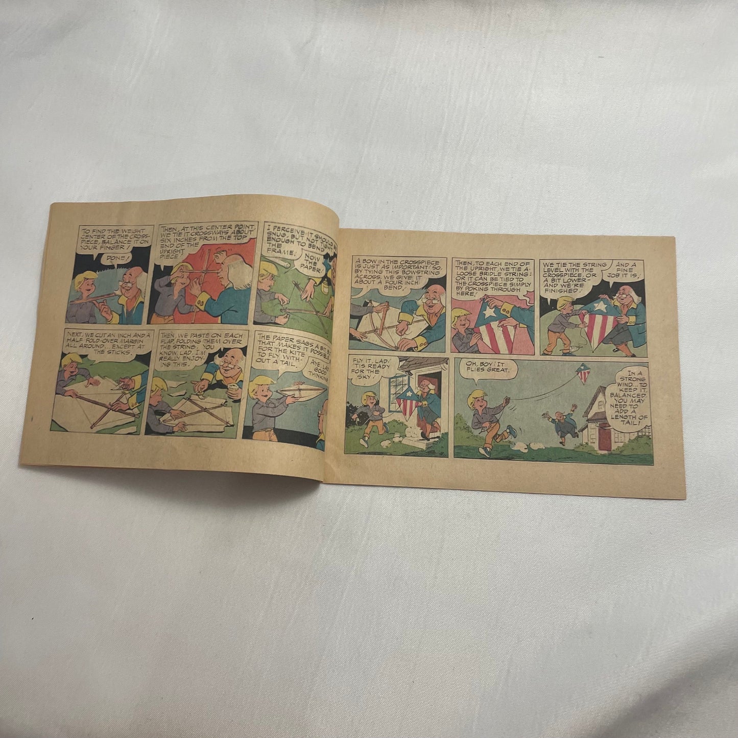 Ben Franklin Kite Fun Book Comic 1975, Vintage Cartoon Storybook, Historical Children's Literature, Educational Reading