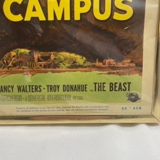 Vintage Monster on the Campus Poster, Framed Wall Art Decoration, Classic Movie Memorabilia