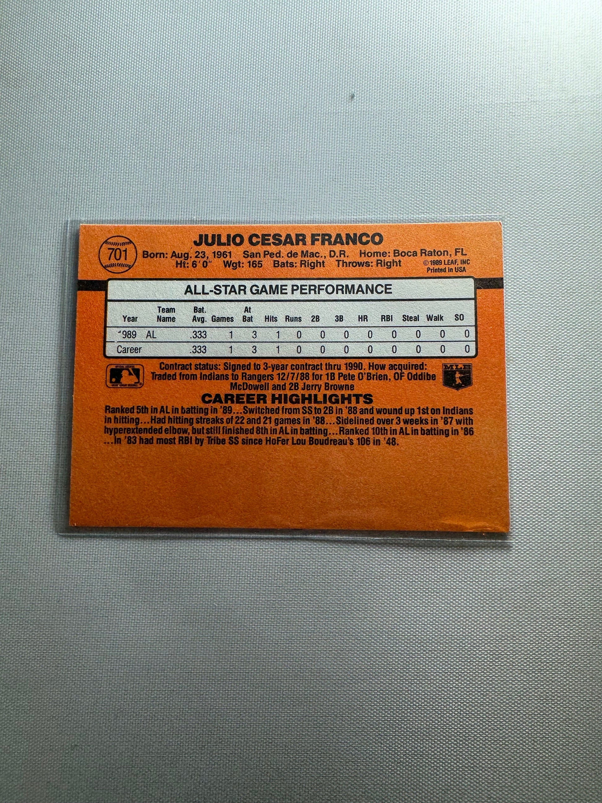 Julio Cesar Franco - Texas Rangers