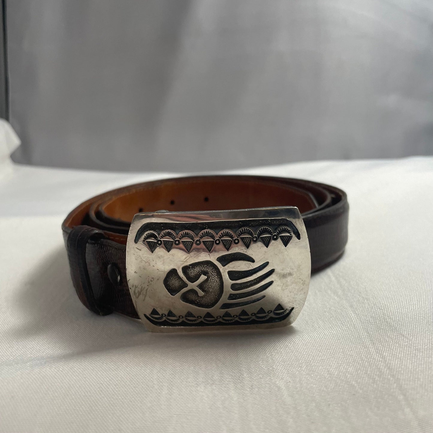 Men's Genuine Lizard Belt Size 38 with Sterling Silver Western Buckle, Handcrafted Cowboy Belt, Luxury Belt, Stylish Accessory