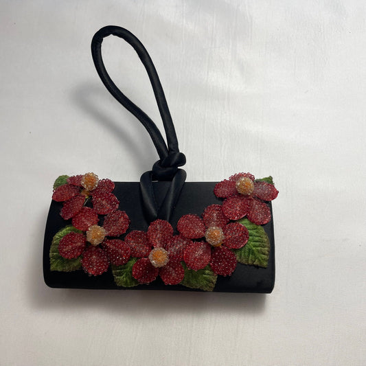 Beaded Flower Wristlet Clutch, Floral Bead Purse, Handmade Clutch Bag, Evening Bag, Prom Clutch