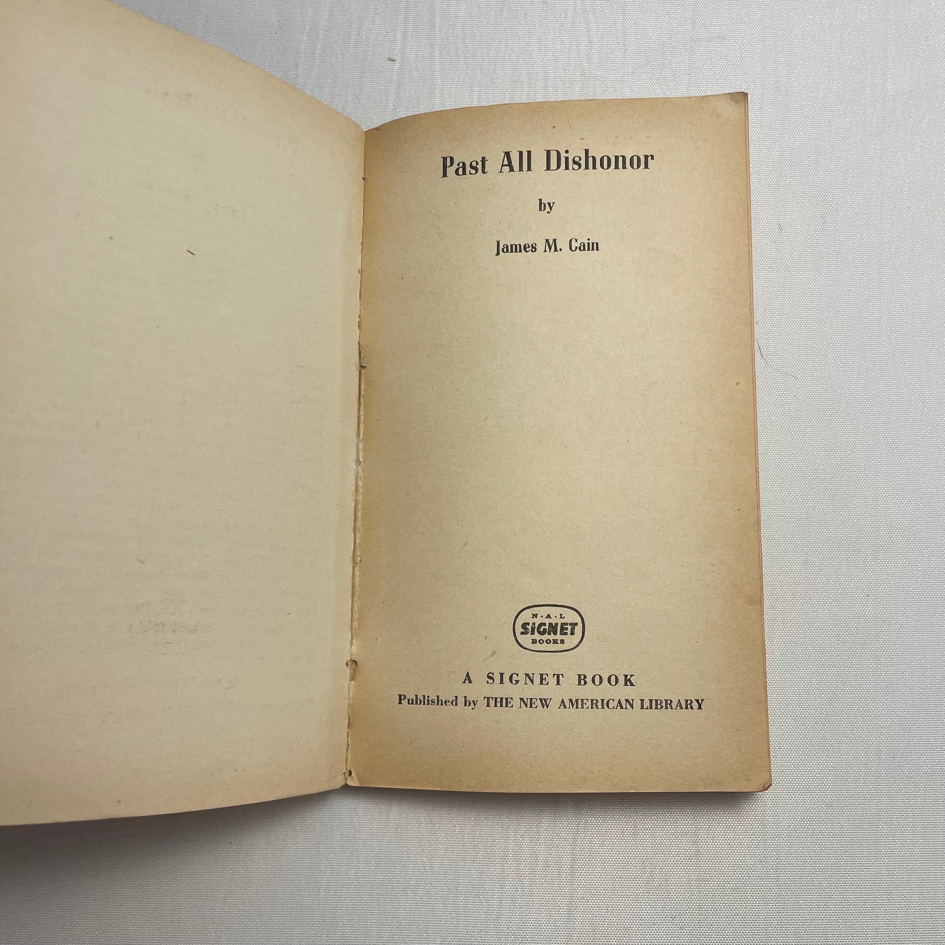Past All Dishonor by James M. Cain First Printing 1948 Paperback