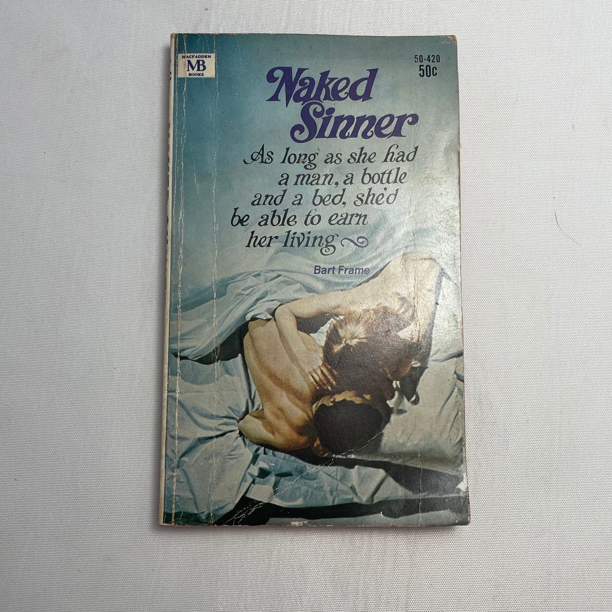 Naked Sinner by Bart Frame 1968 Edition, Vintage Novel, Collectible Book Gift, Retro Literature, Classic Reading