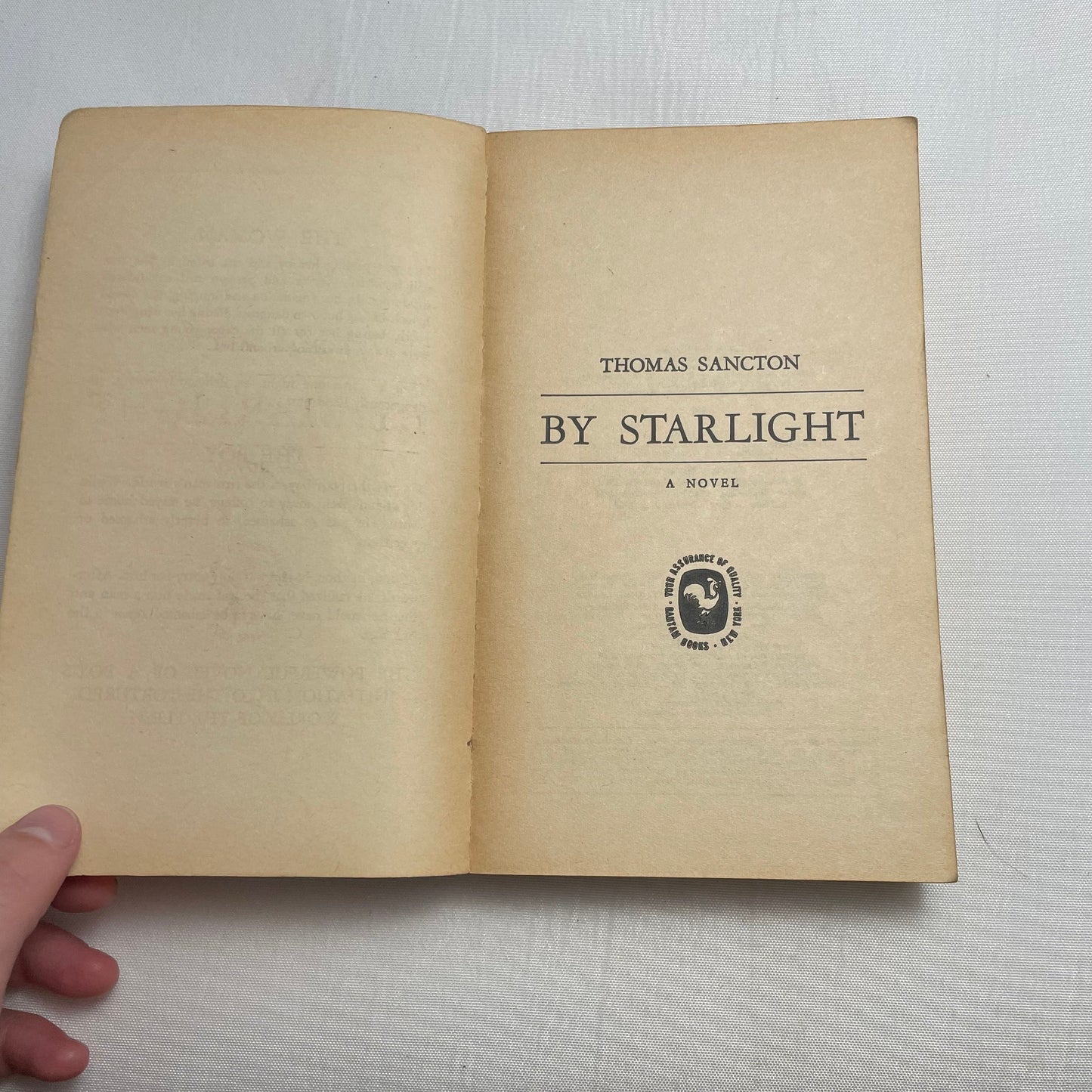 By Starlight by Thomas Sancton 1963 Bantam Edition, English US Language