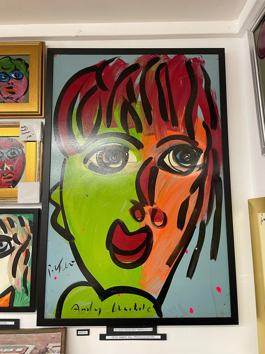 Peter Robert Keil Framed Artwork, My Dear Friend Andy Warhol Inspired, Wall Decor, Contemporary Art, private collection