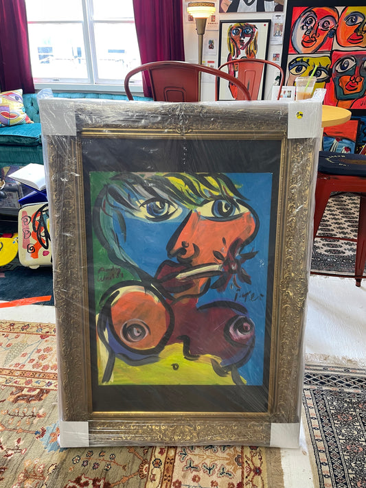 Peter Robert Keil Framed Artwork, My Dear Friend Andy Warhol Inspired, Wall Decor, Contemporary Art