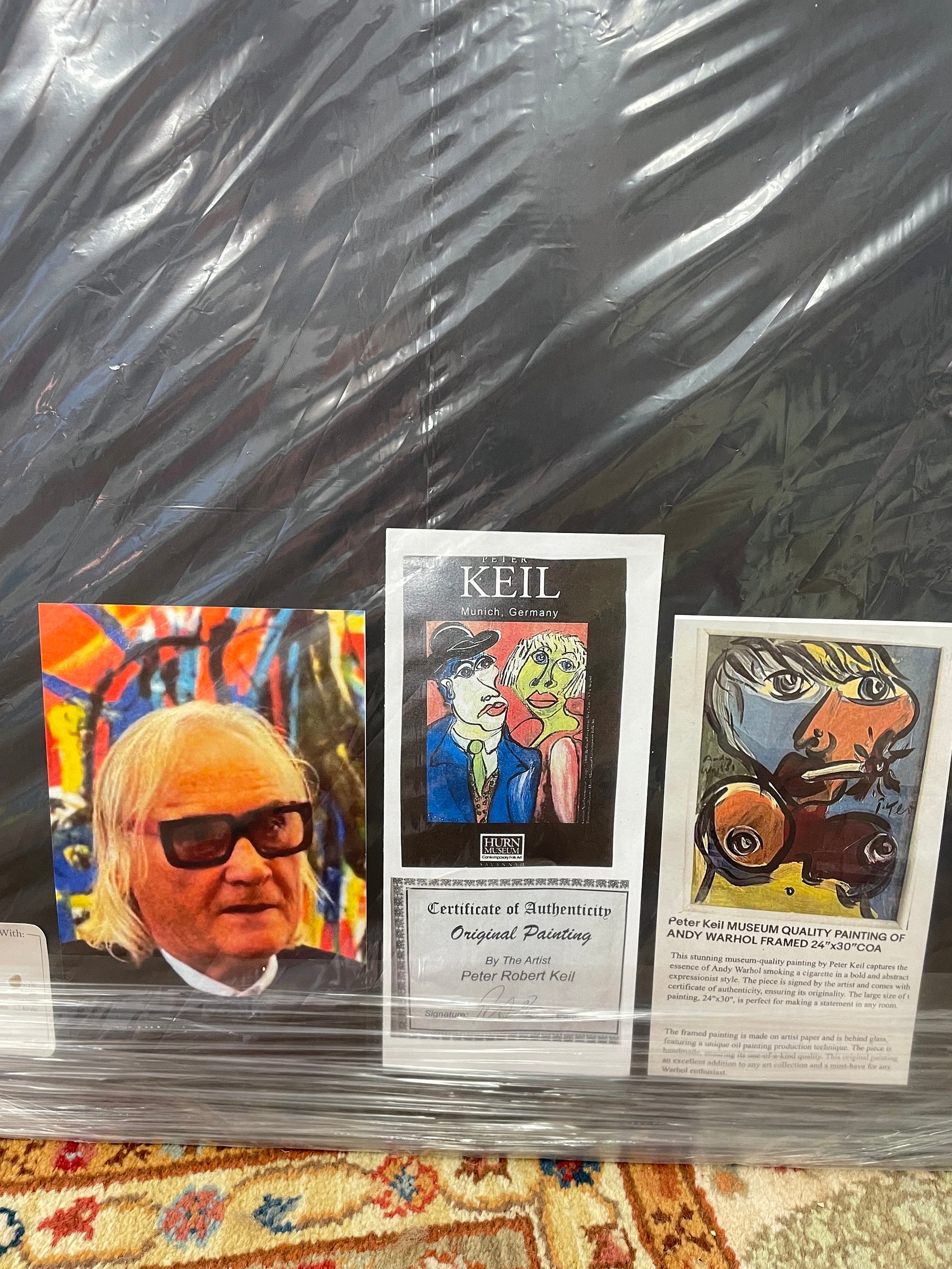 Peter Robert Keil Framed Artwork, My Dear Friend Andy Warhol Inspired, Wall Decor, Contemporary Art