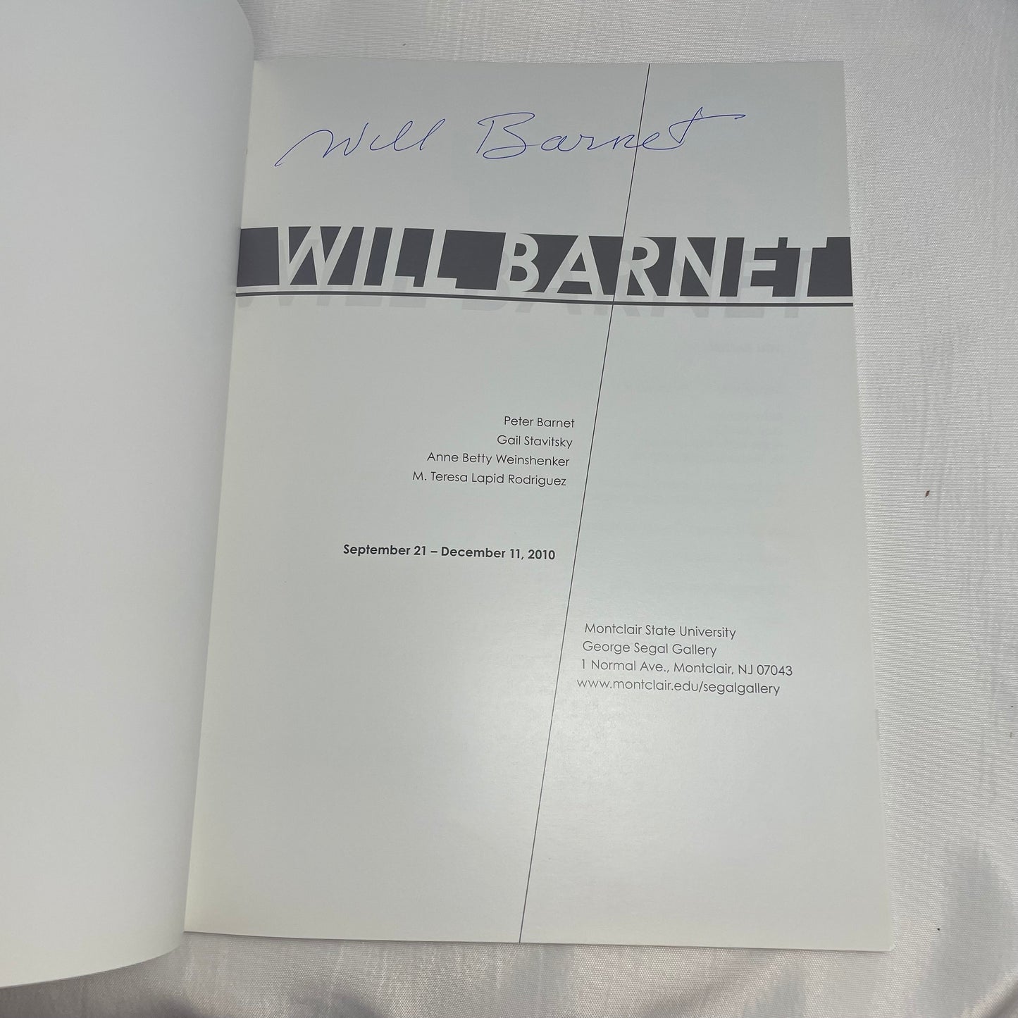Signed Will Barnet Exhibition Catalog, Art Catalogue, Collectible Hardcover Book, Artist Monograph, Art Lover Gift