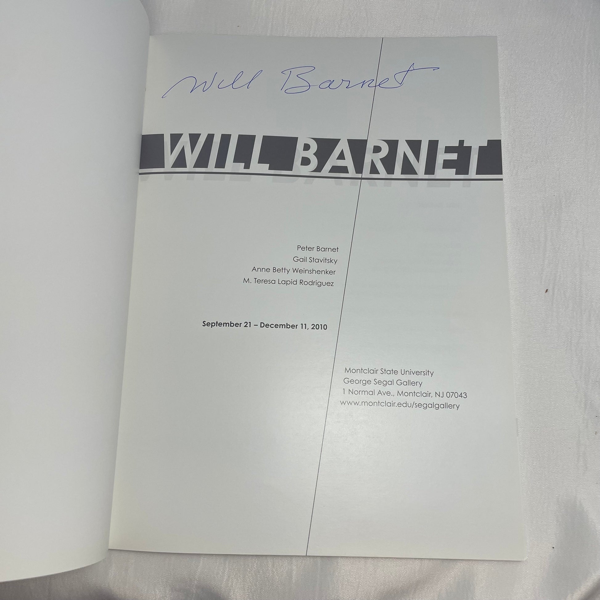 Signed Will Barnet Exhibition Catalog, Art Catalogue, Collectible Hardcover Book, Artist Monograph, Art Lover Gift