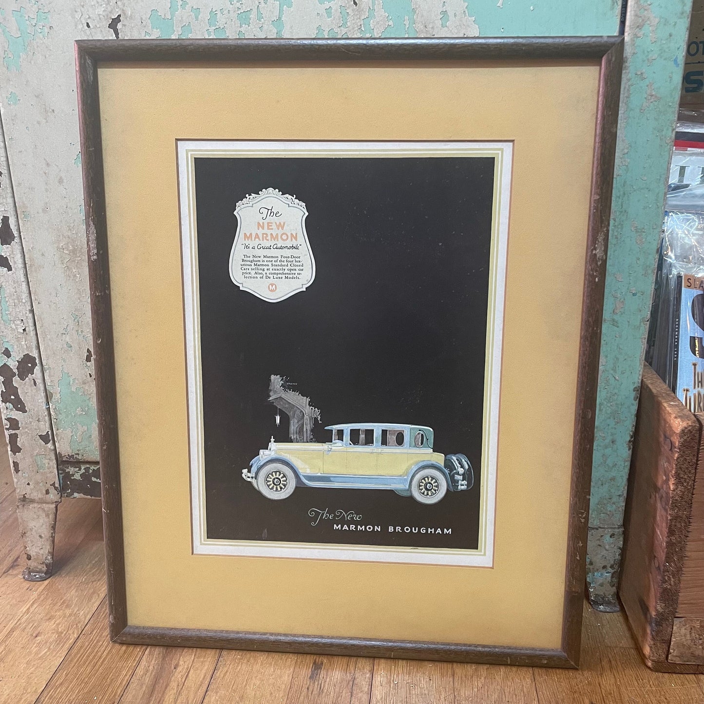 Framed Marmon Brougham Ad, Vintage Wall Art, Retro Car Decor, Classic Print, Automotive Advertisement