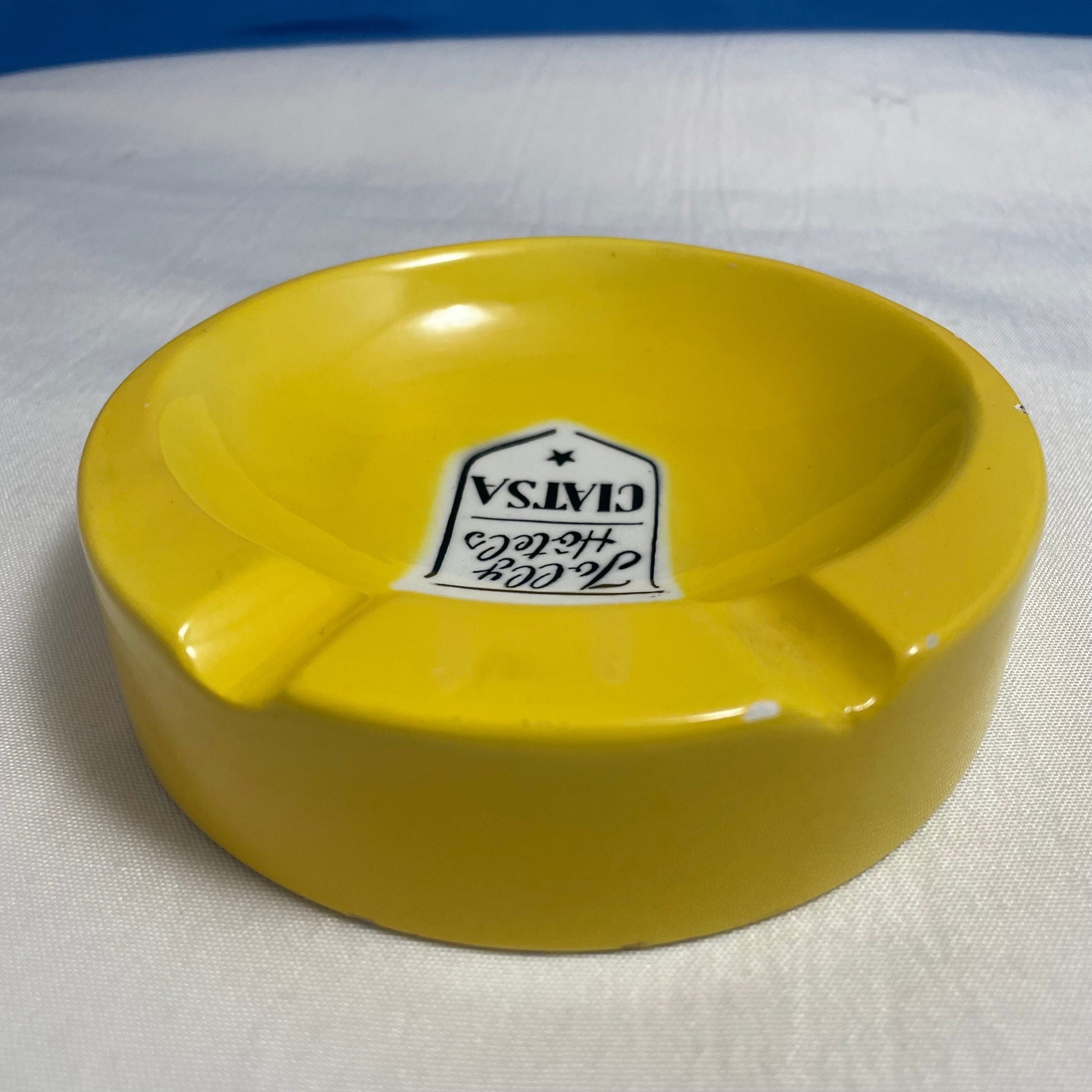 Jolly Hotels Ciatsa Souvenir Ashtray Yellow, Vintage Travel Memorabilia, Retro Hotel Collectible, Unique Gift