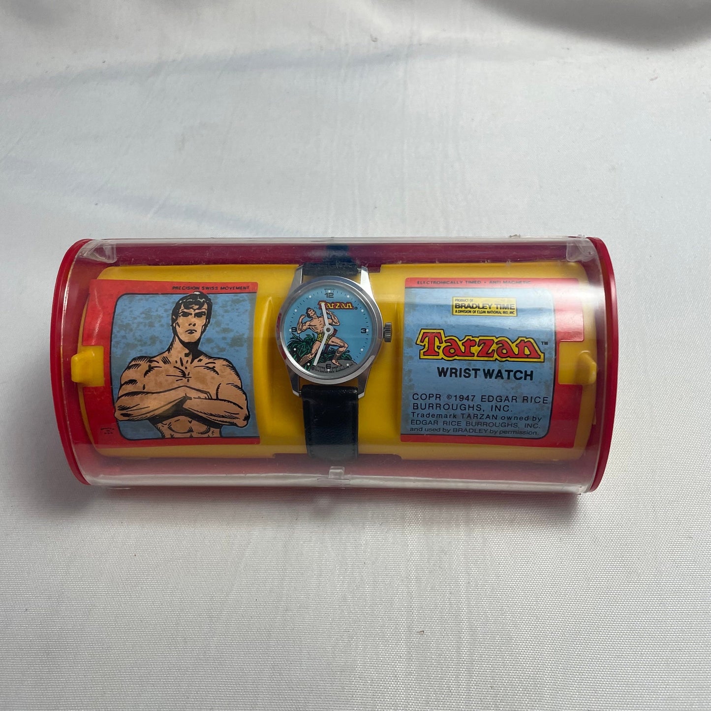 Bradley Time Tarzan Wristwatch, Vintage Style Timepiece, Leather Strap Watch, Unisex Watch, Retro Style