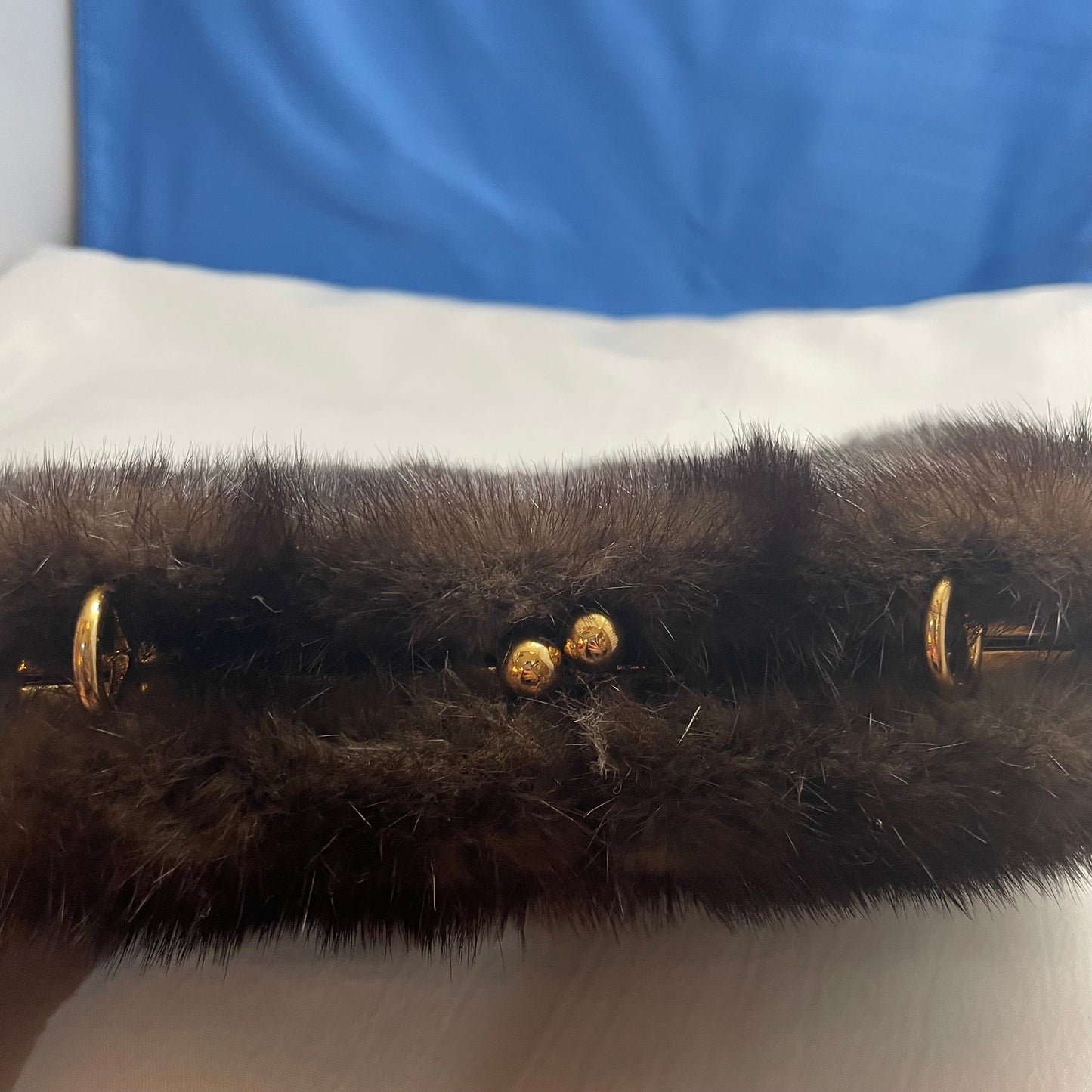 Brown Fur Clutch Purse Gold Hardware, Evening Bag, Faux Fur Handbag, Party Clutch, Fashion Statement