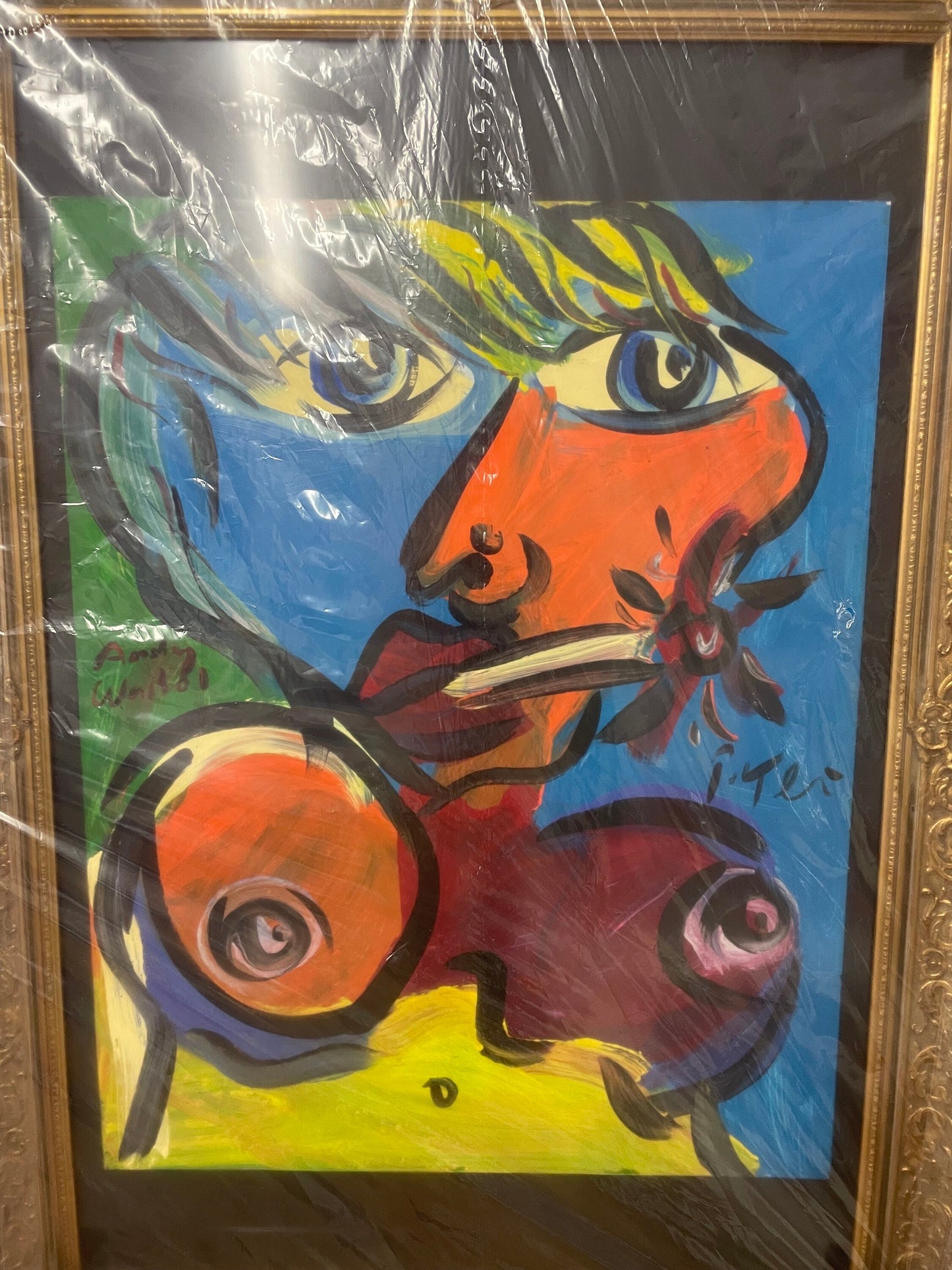 Peter Robert Keil Framed Artwork, My Dear Friend Andy Warhol Inspired, Wall Decor, Contemporary Art