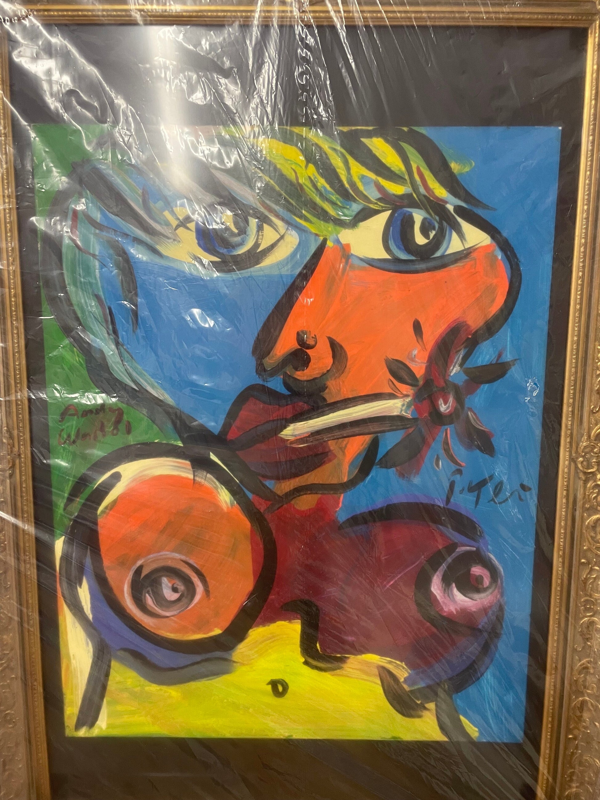Peter Robert Keil Framed Artwork, My Dear Friend Andy Warhol Inspired, Wall Decor, Contemporary Art