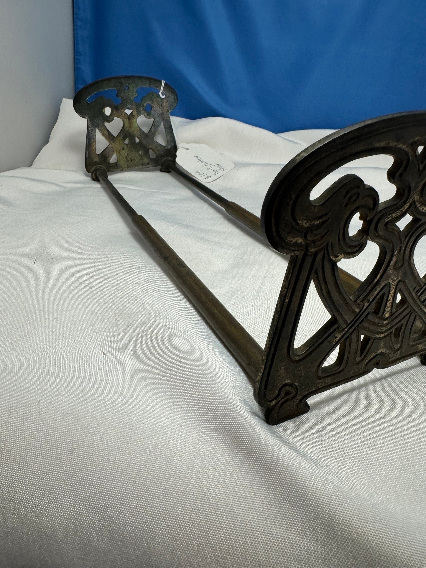 Art Deco, Nouveau Moderne, Brass Extendible Book/Letter Stand