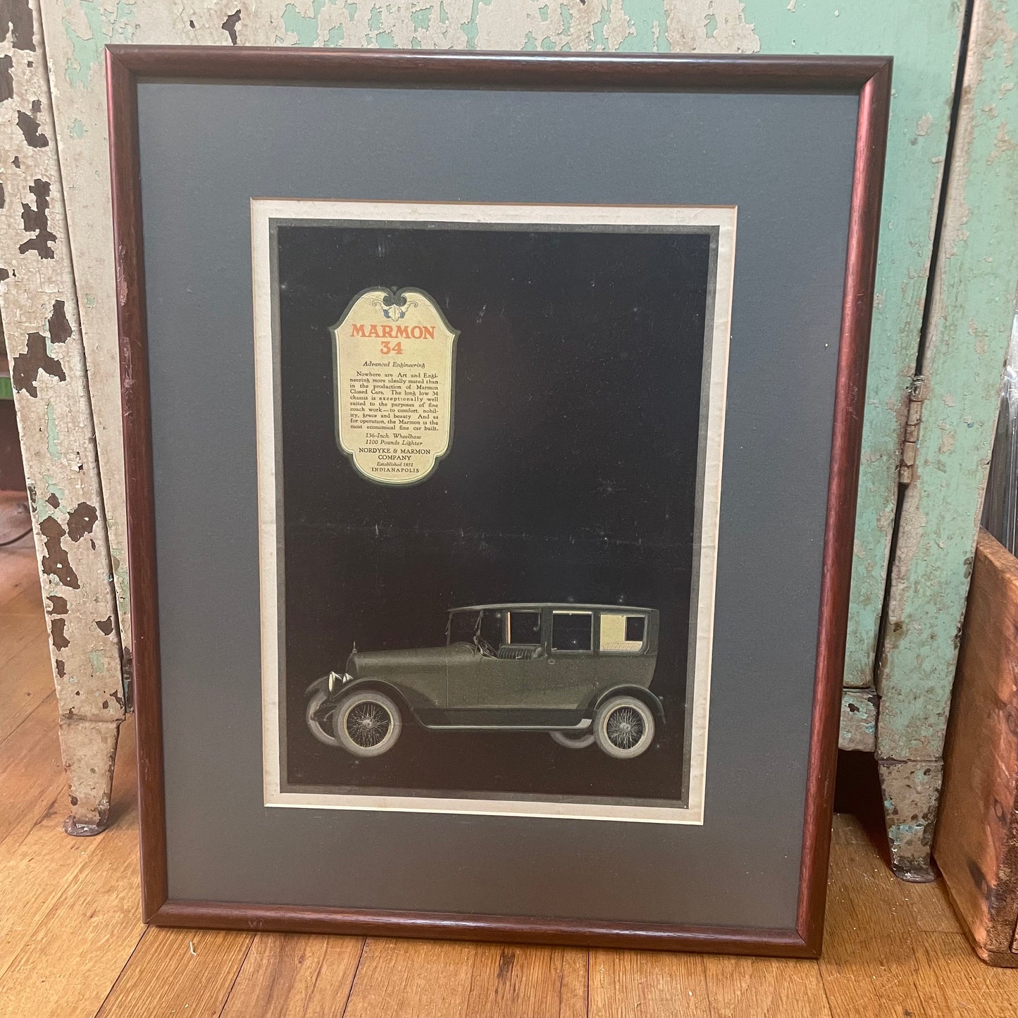 Marmon 32 Advertisement Framed Vintage Print, Wall Decor Art, Antique Car Ad, Retro Home Decor, Man Cave Decor