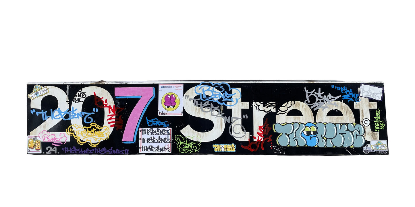 Vintage 207th Street Subway Sign, NYC Graffiti Wall Decor, Retro Urban Art, New York City Theme