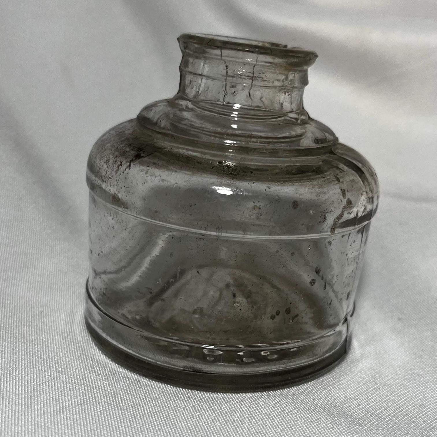 Antique Glass Inkwell 1800s, Waterman Inkpot, Vintage Writing Accessory, Desktop Decor