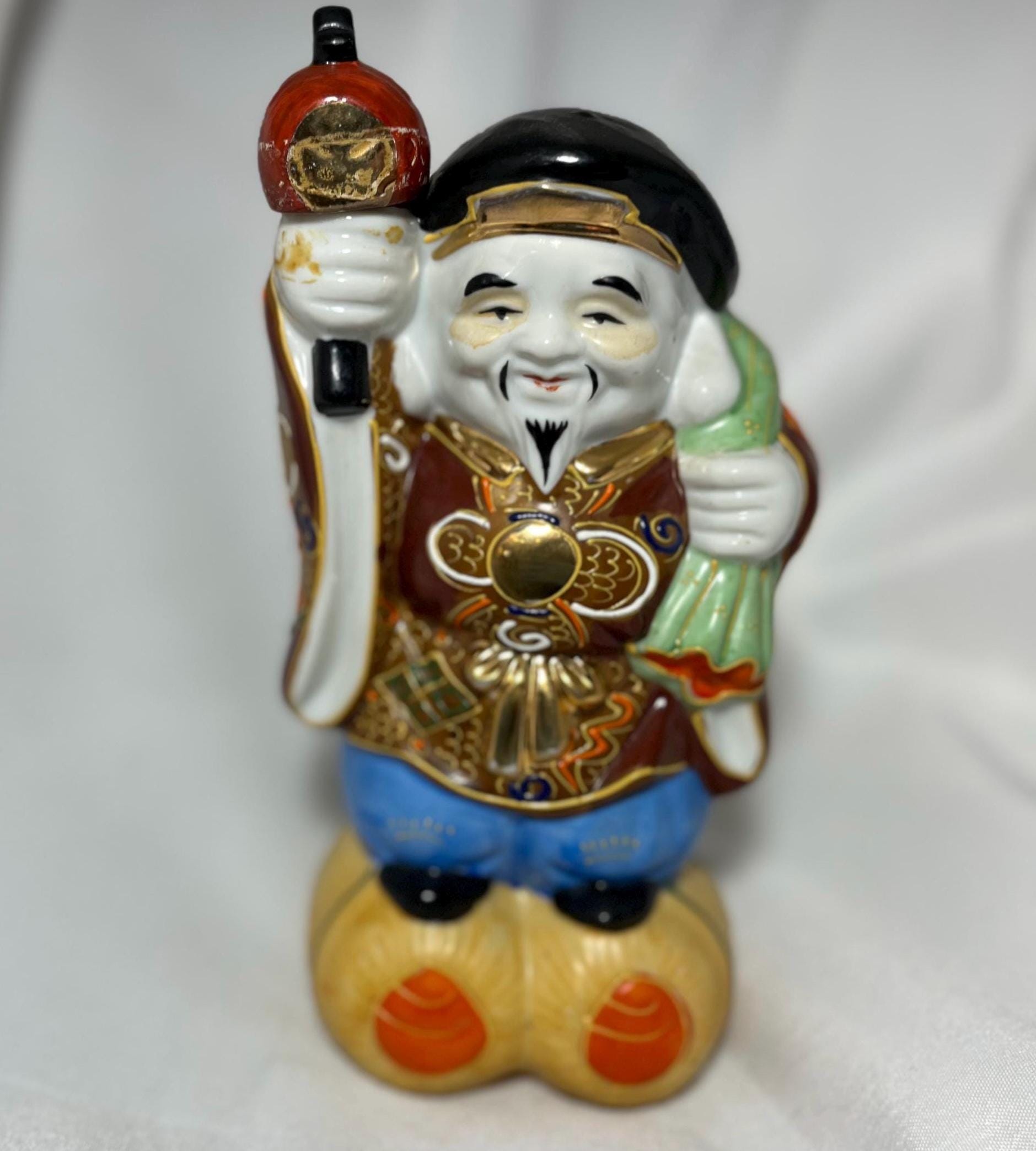 Vintage Kamotsuru Sake Decanter 60s, Hand-Painted Japanese Porcelain, Sake Server Gift Idea