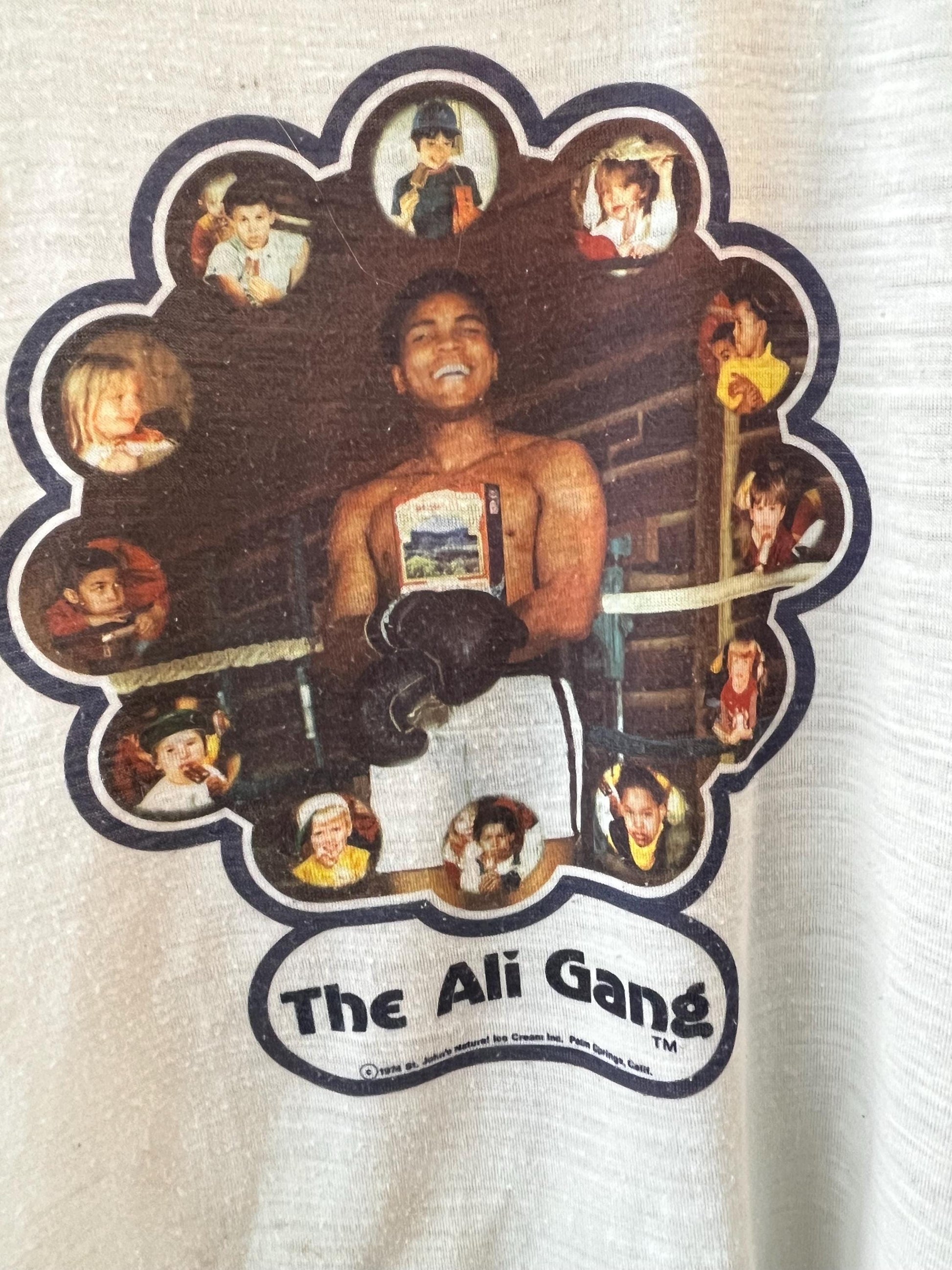 Muhammad Ali "The Ali Gang" Child's Graphic Ringer T Shirt 1974, Sports Tee, Kids Boxing Shirt, Vintage Look, Unique Gift