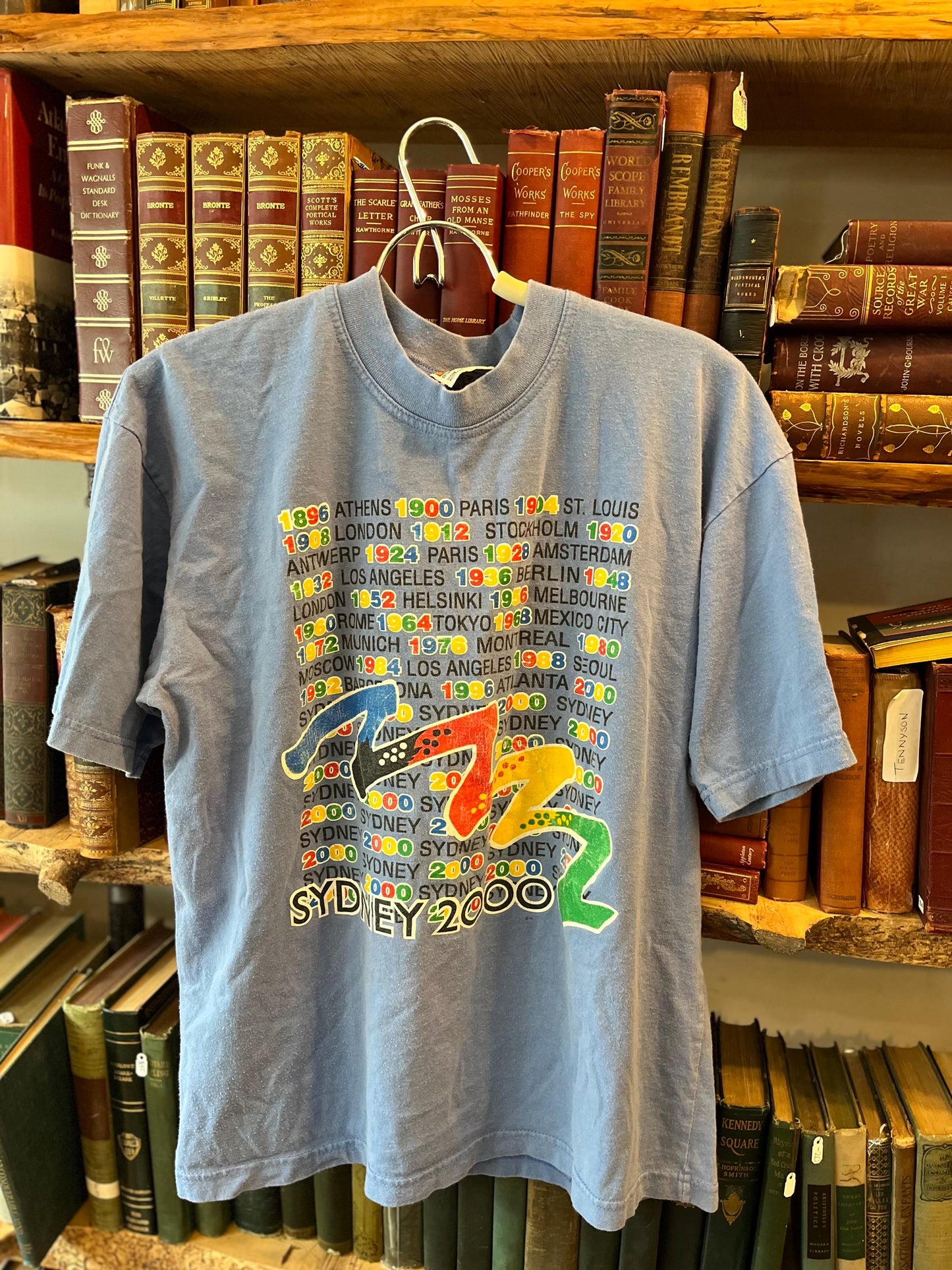 Vintage Blue Sydney 2000 Olympics Graphic T Shirt, Classic Retro Tee, Sporting Event Memorabilia