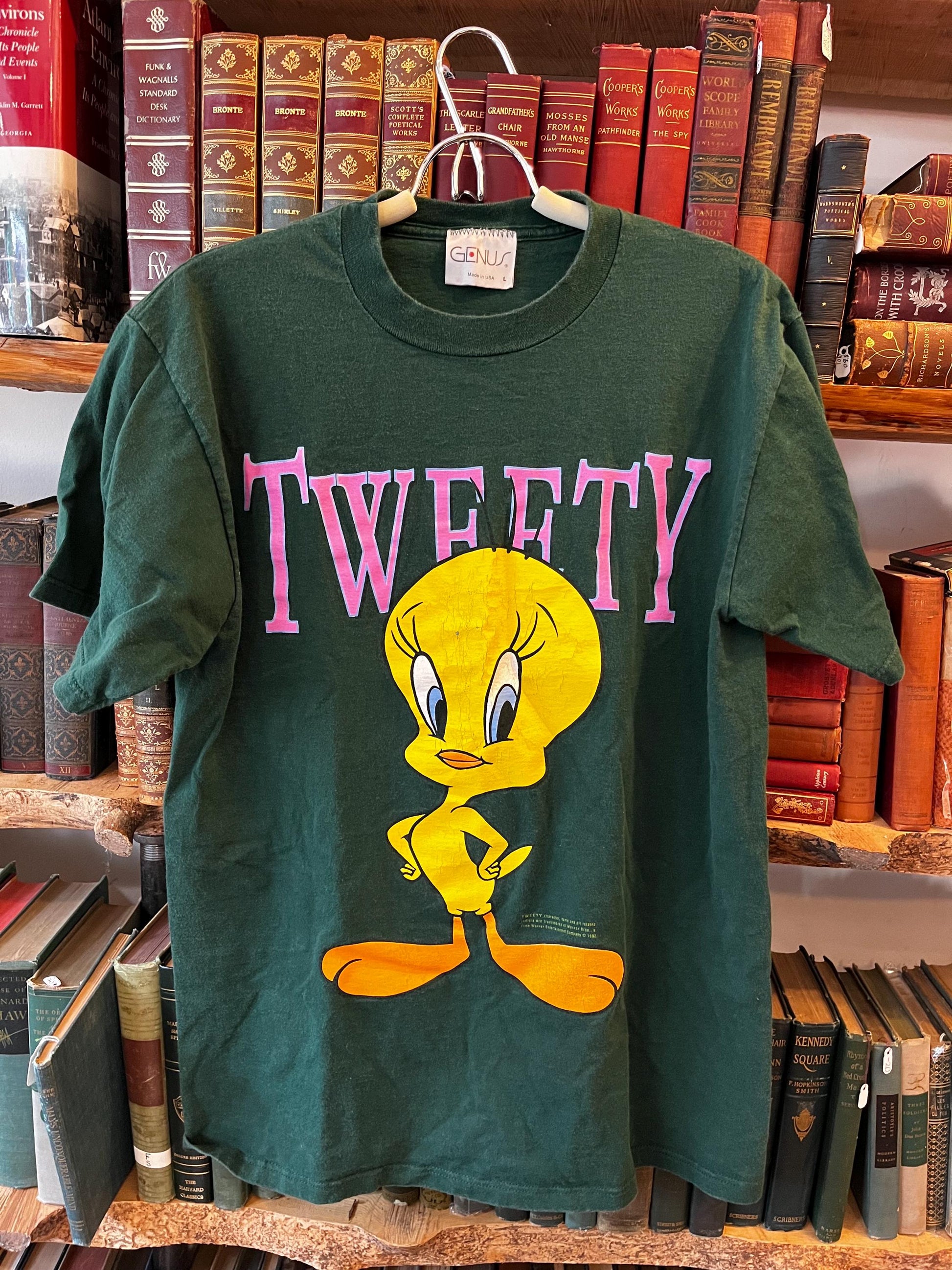 Vintage Tweety Bird 1992 Green Graphic Tee, Looney Tunes Shirt, Retro Cartoon Tee