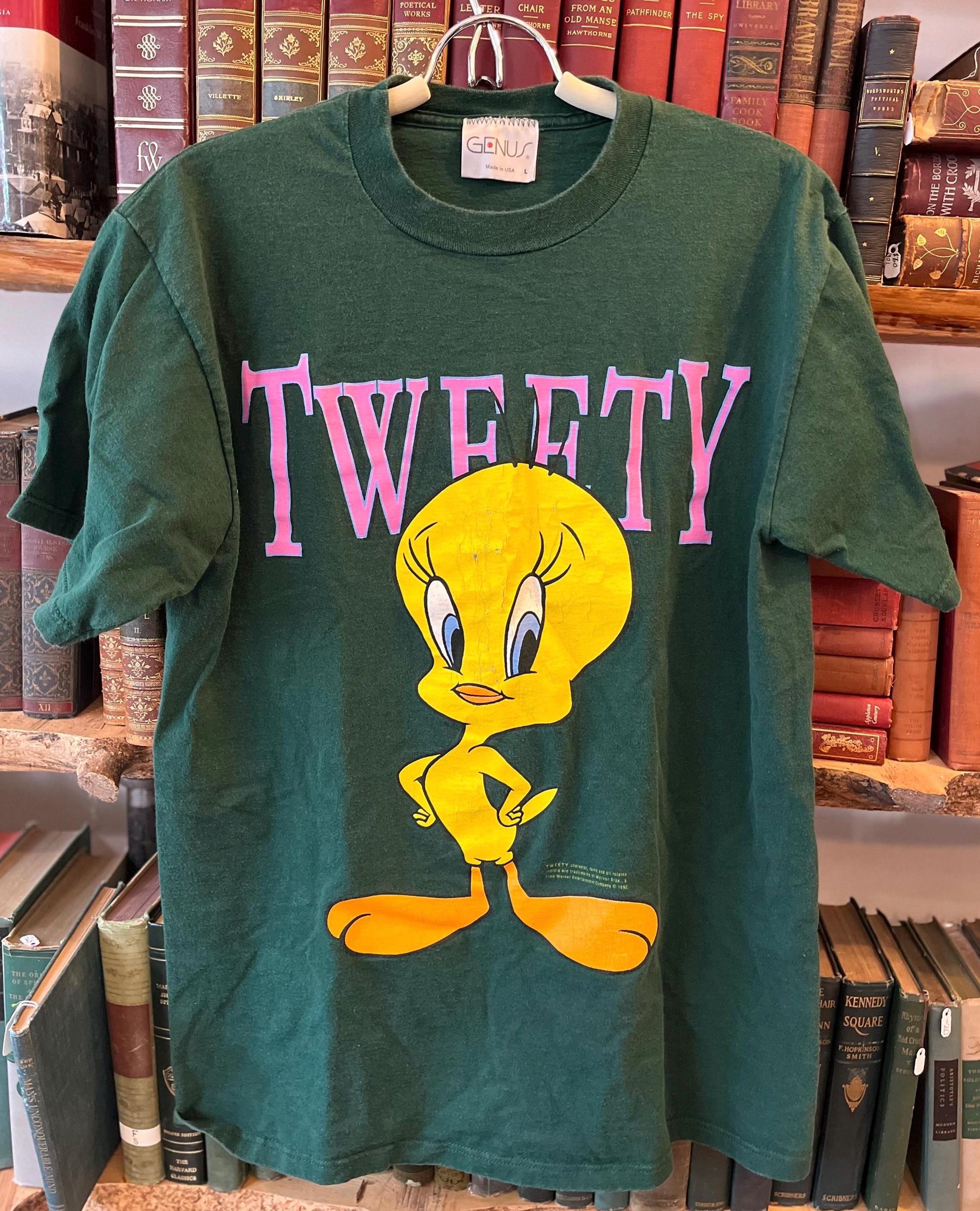 Vintage Tweety Bird 1992 Green Graphic Tee, Looney Tunes Shirt, Retro Cartoon Tee