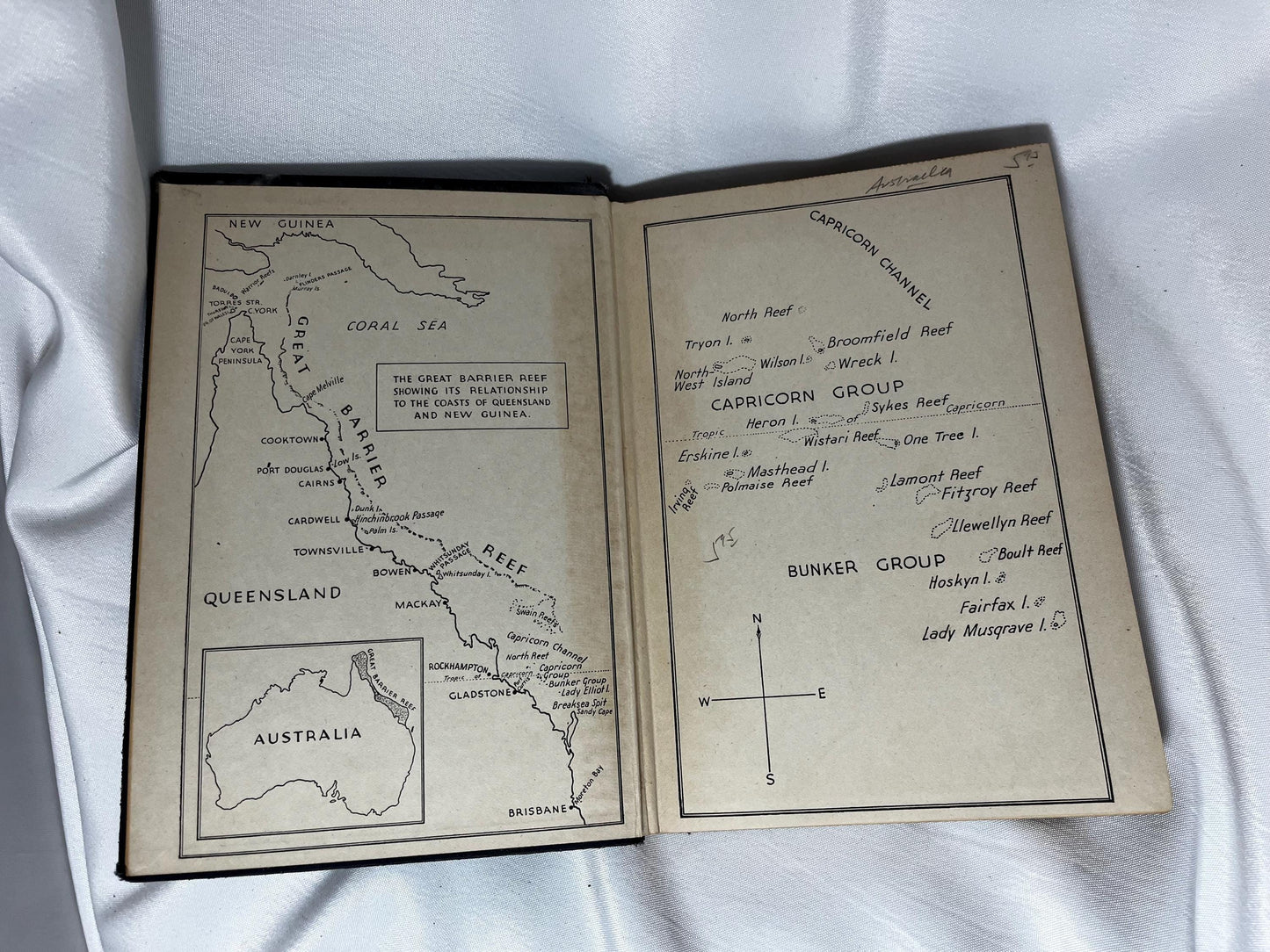 Vintage Wonders of the Great Barrier Reef Book, TC Roughley 1947 First Edition, Hardcover Marine Biology Australia