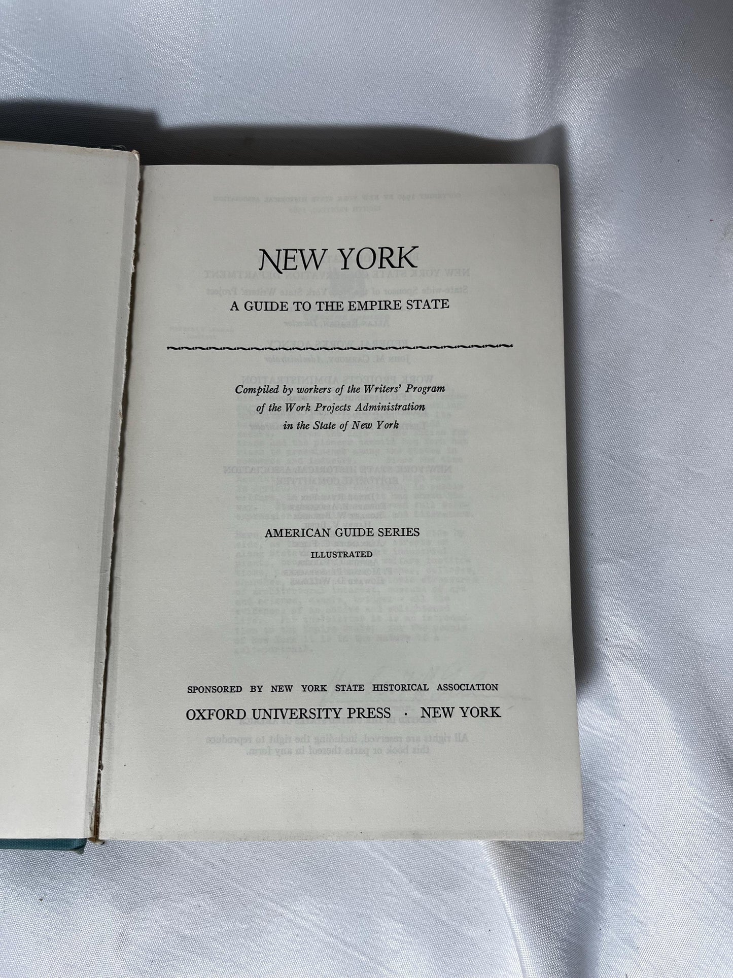 Empire State Writers' Program Guide Vintage Book 1940 Hardcover, New York WPA, NY Tourism Collectible