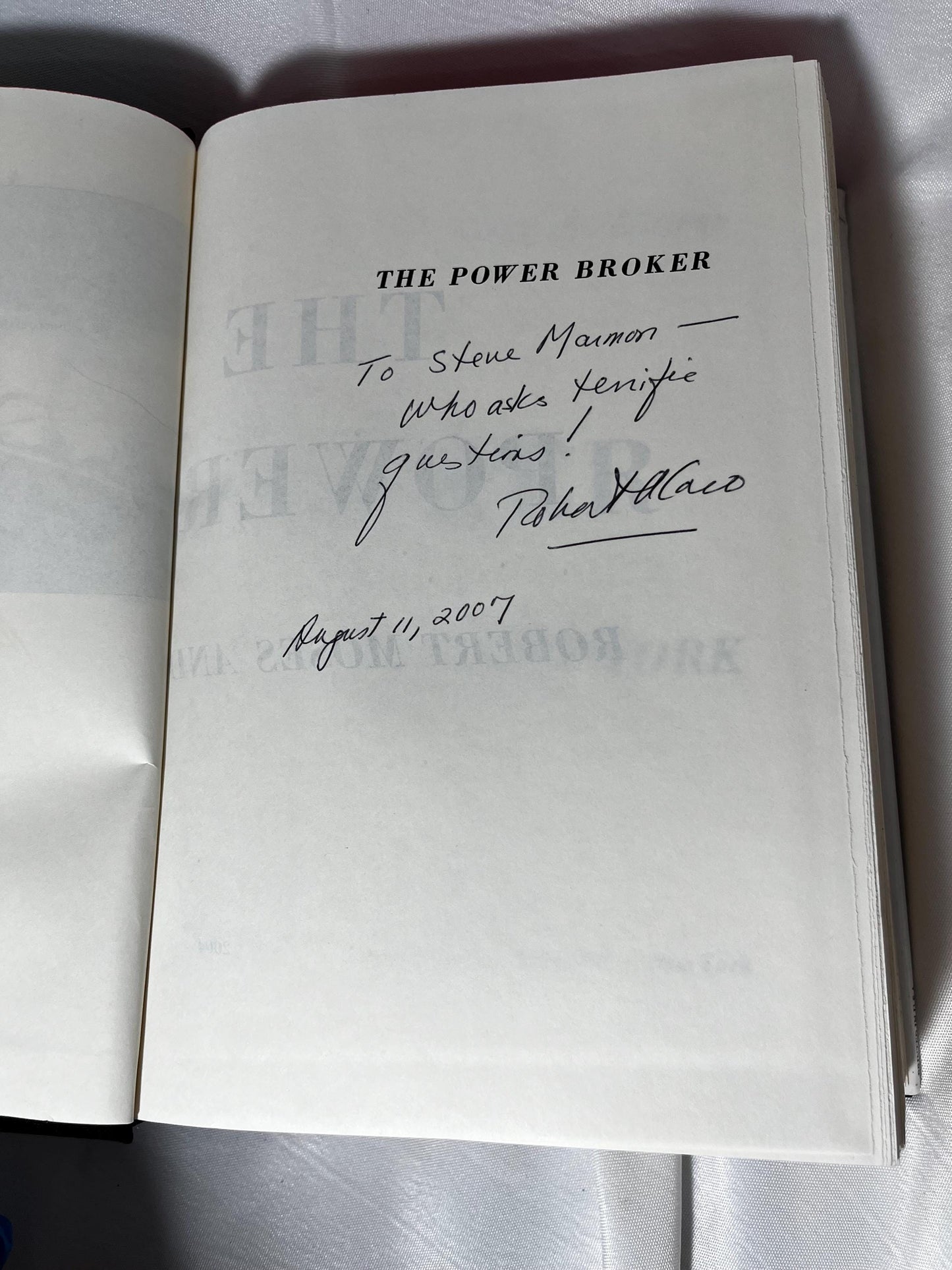 SIGNED The Power Broker: Robert Moses and the Fall of New York by Robert Caro 20th Century Biography Book