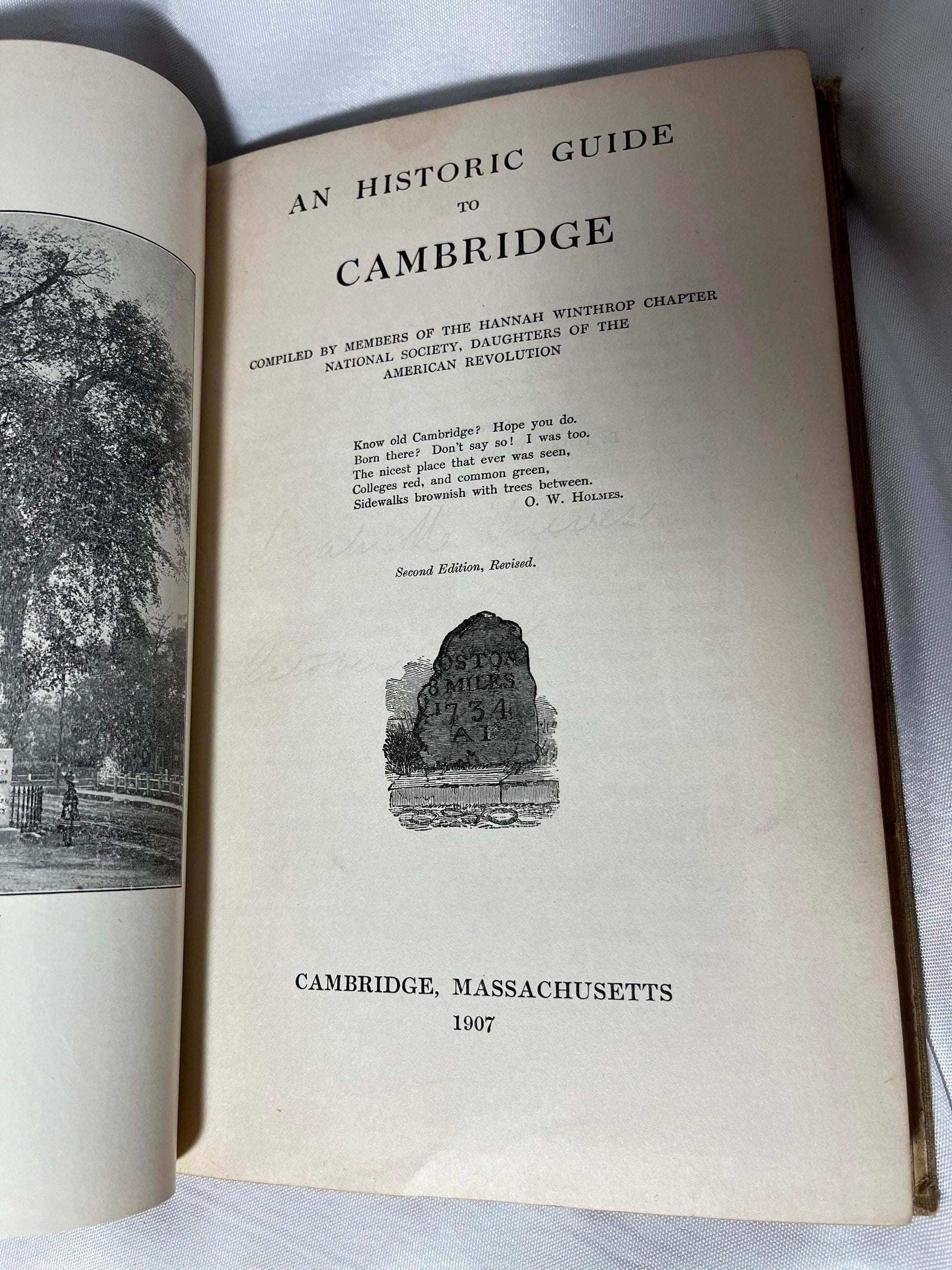 Antique Historic Guide to Cambridge Hardcover 1907, Daughters of the American Revolution