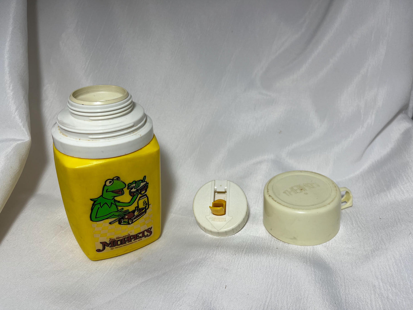 Vintage Kermit the Frog Muppets Thermos, 70s Collectible, Retro Lunch Flask, Green Thermos, Muppets Fan Gift