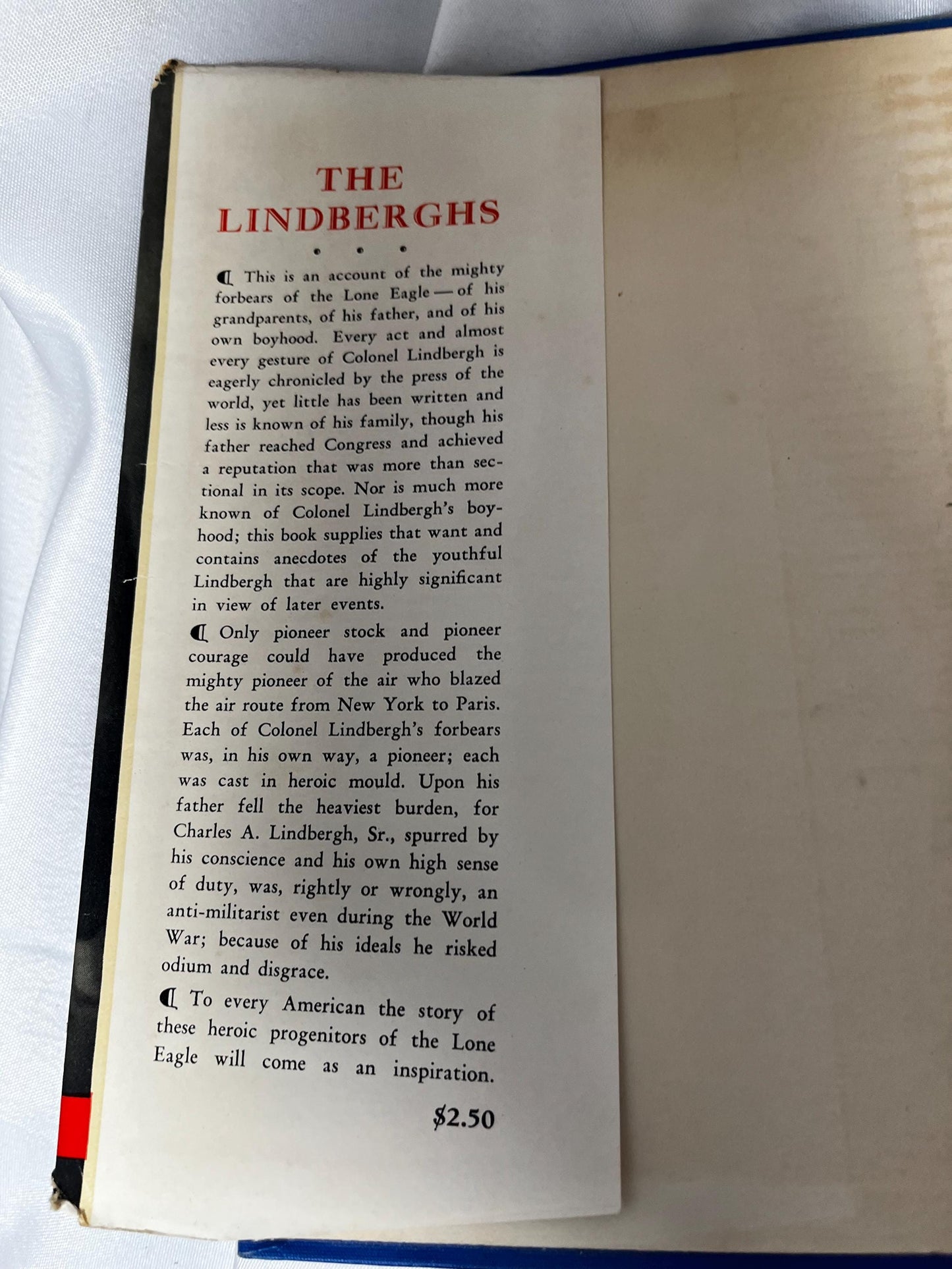 The Lindberghs by Lynn and Dora B. Haynes - 1931 First Edition Hardcover Book, Charles Lindbergh Biography, Aviator Memorabilia