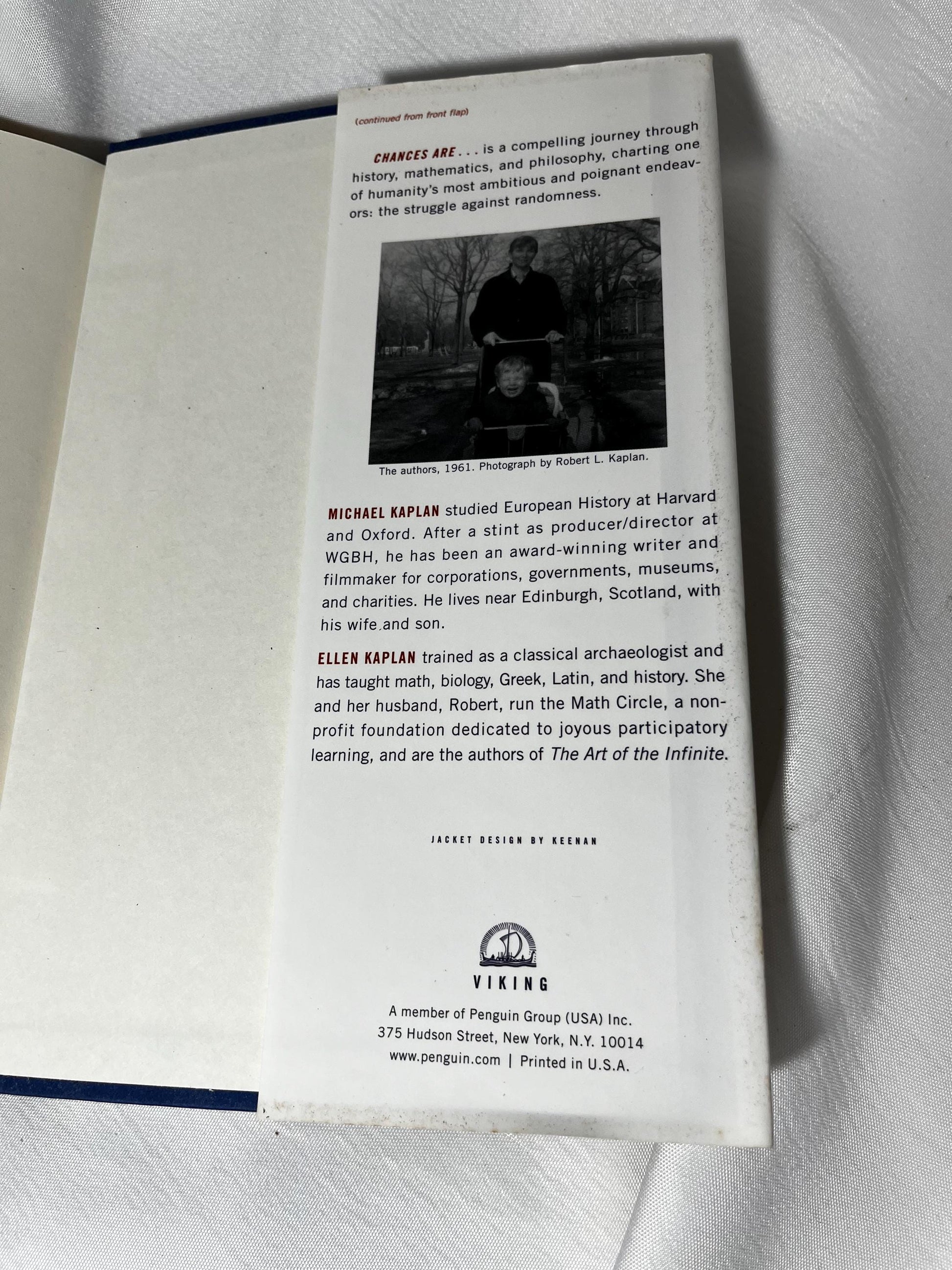Chances Are: Adventures in Probability Book, Michael Kaplan, Ellen Kaplan, 2006 First Edition, Hardcover