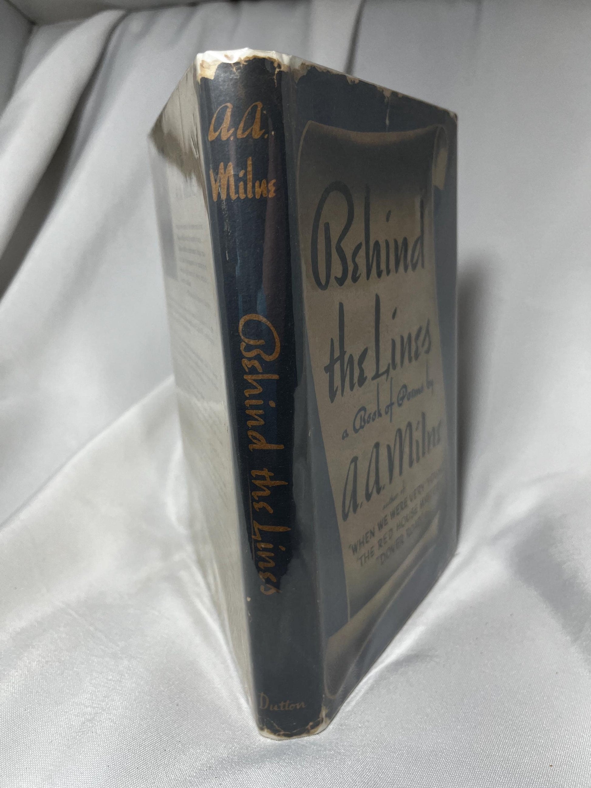 Vintage A.A. Milne Poems Book, "Behind the Lines", English Poems Hardcover, 1940 First Edition, Poetry Lover Gift