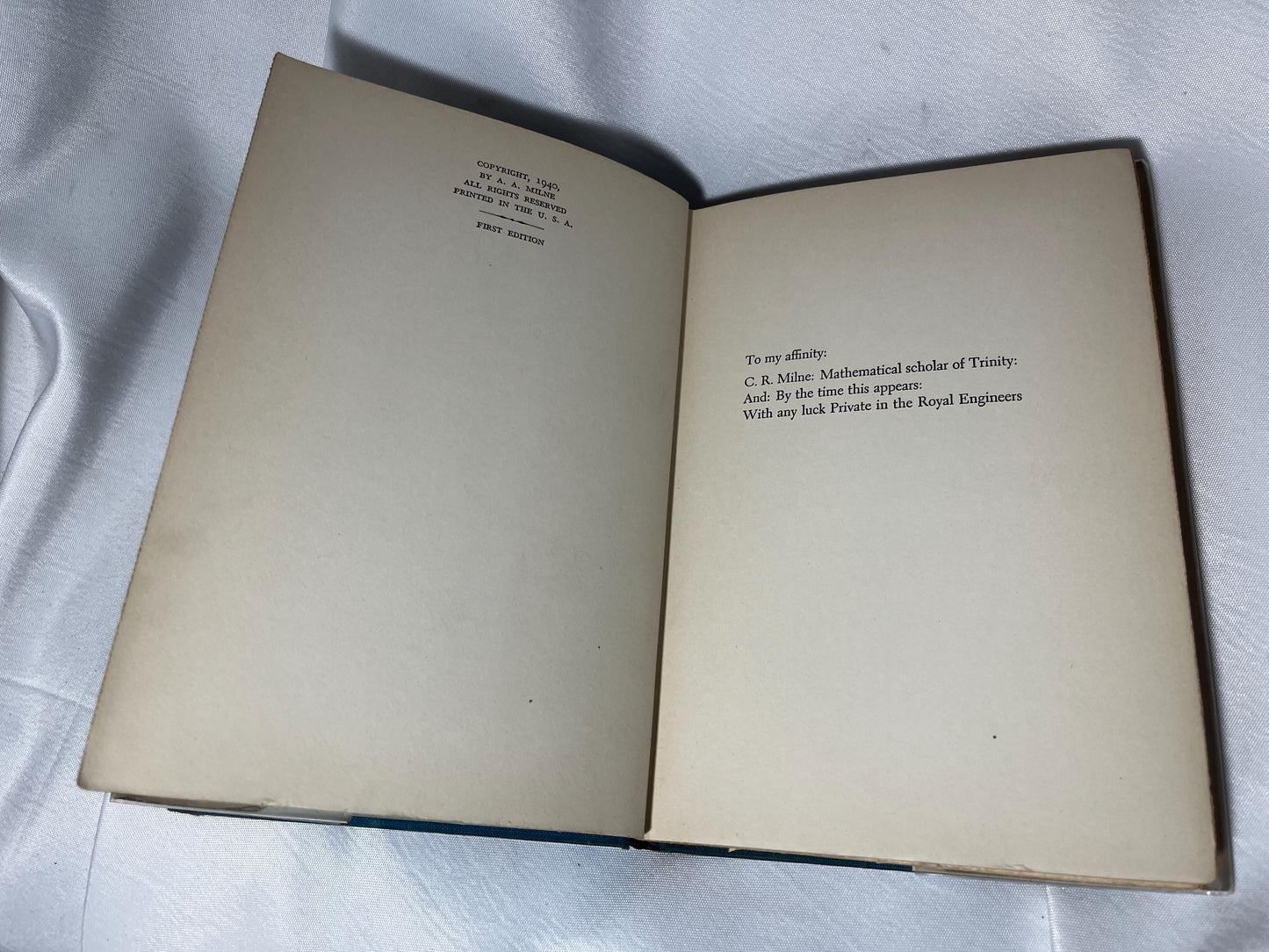 Vintage A.A. Milne Poems Book, "Behind the Lines", English Poems Hardcover, 1940 First Edition, Poetry Lover Gift