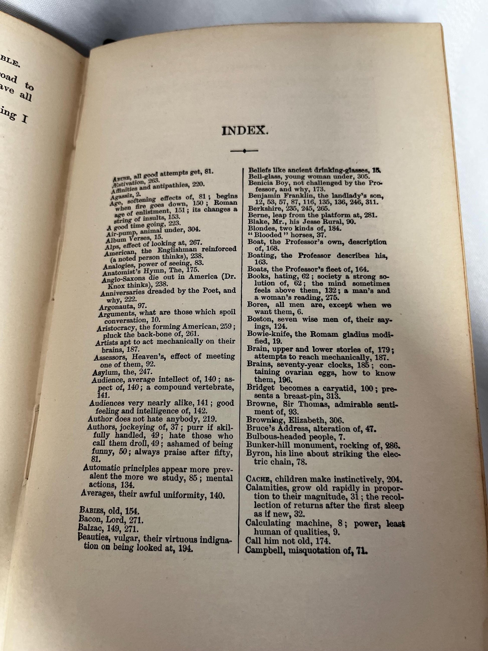 The Autocrat of the Breakfast Table by Oliver Wendell Holmes, 1888 Hardcover Edition, Collector's Item