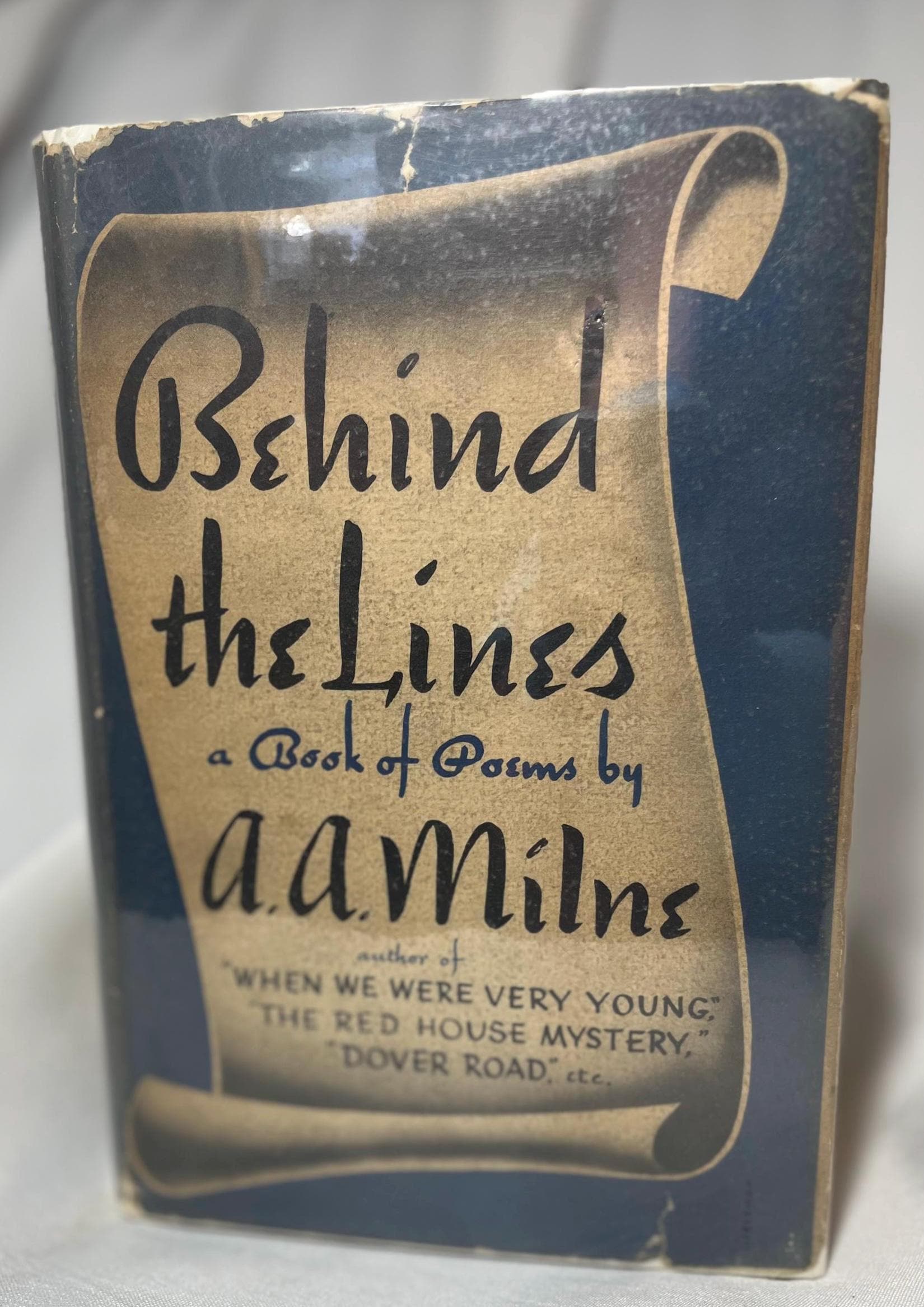 Vintage A.A. Milne Poems Book, "Behind the Lines", English Poems Hardcover, 1940 First Edition, Poetry Lover Gift